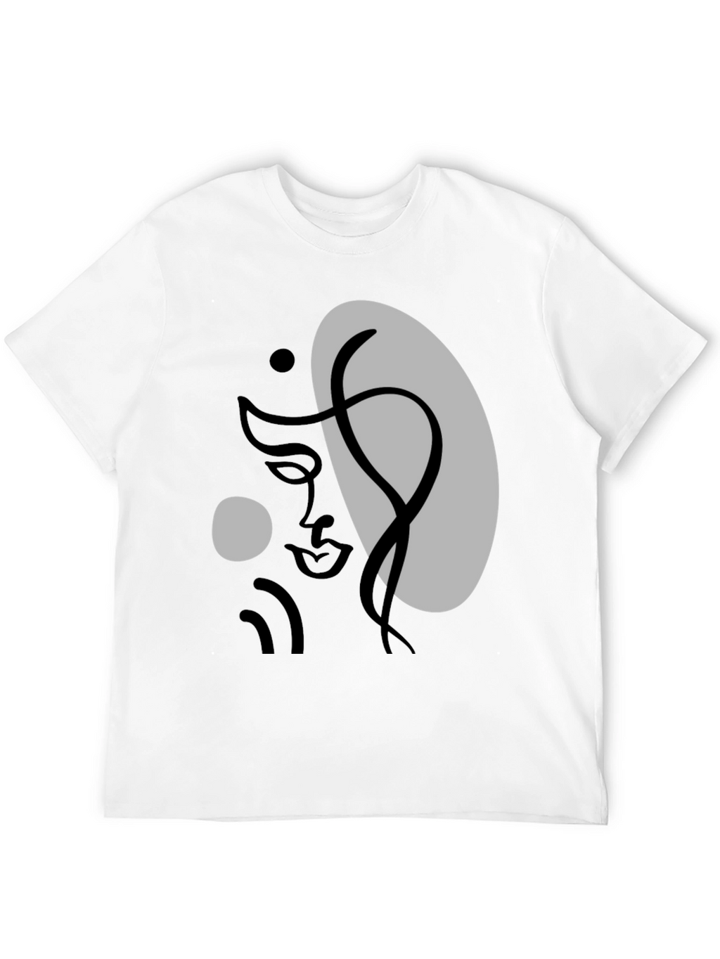Abstract Face Graphic Tee - Modern Art T-Shirt