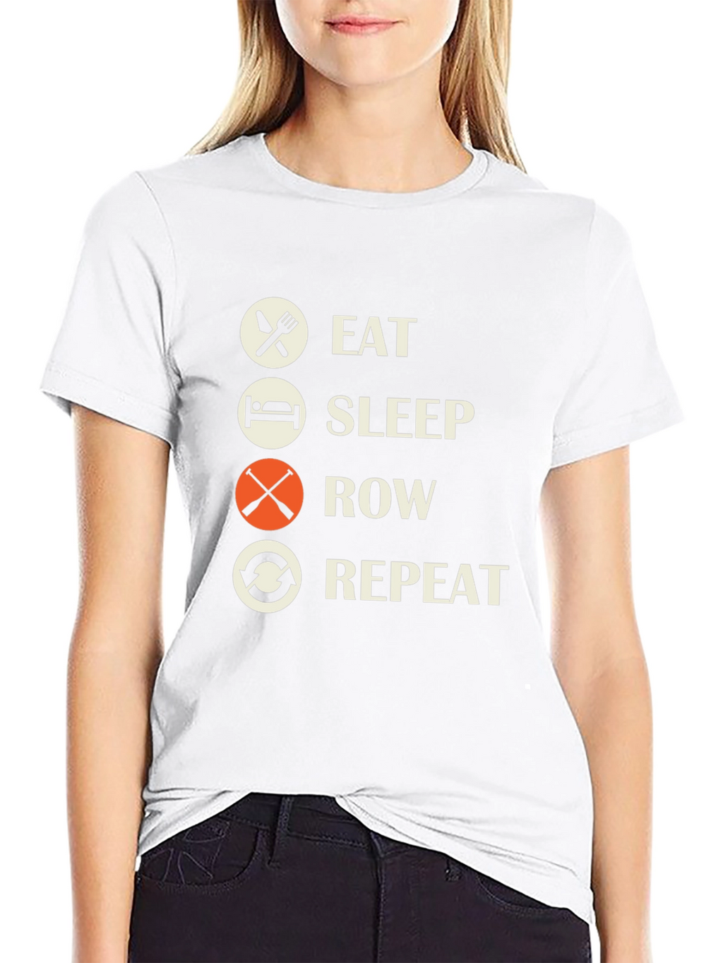 Eat Sleep Row Repeat Black T-Shirt