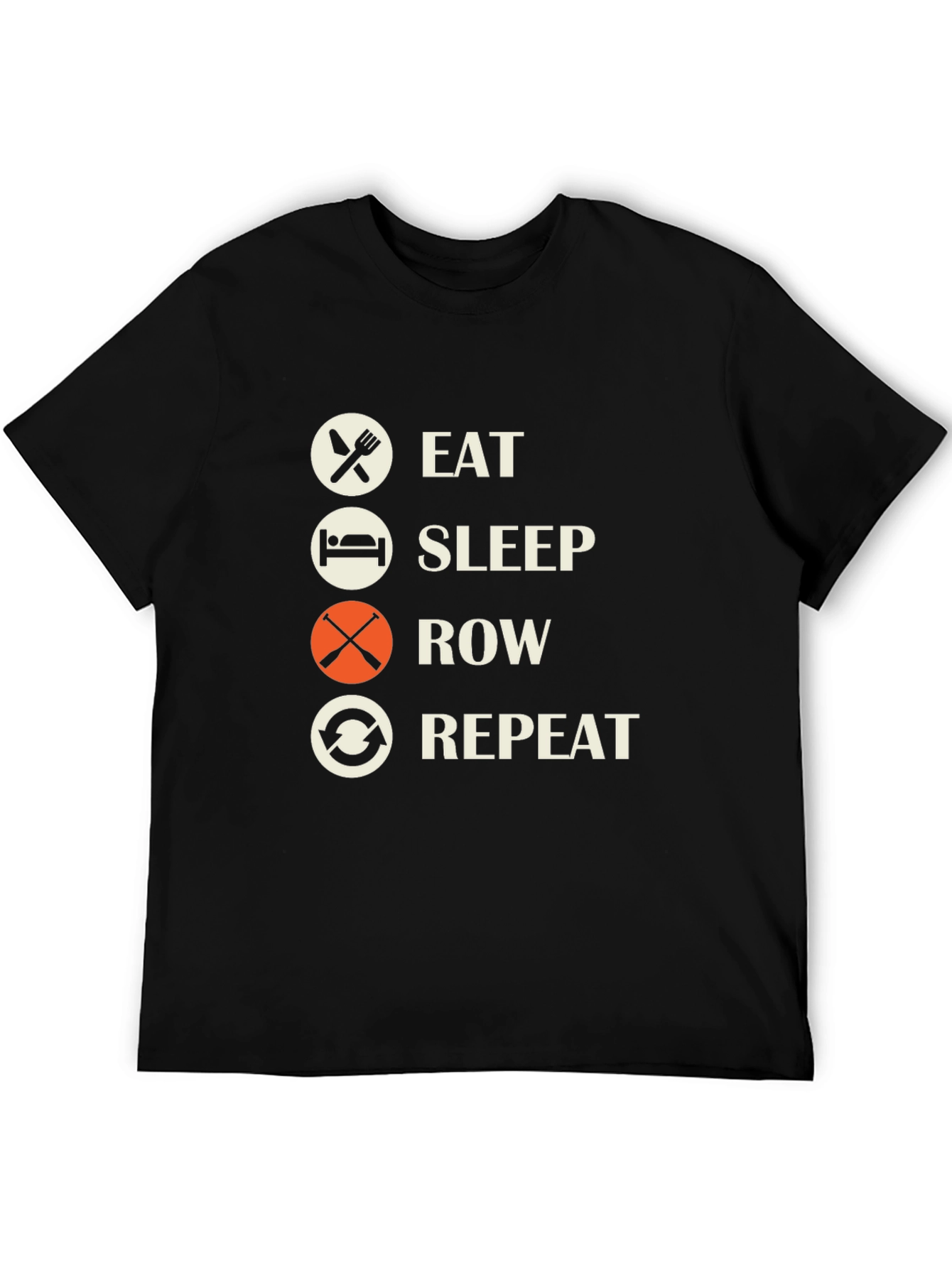 Eat Sleep Row Repeat Black T-Shirt