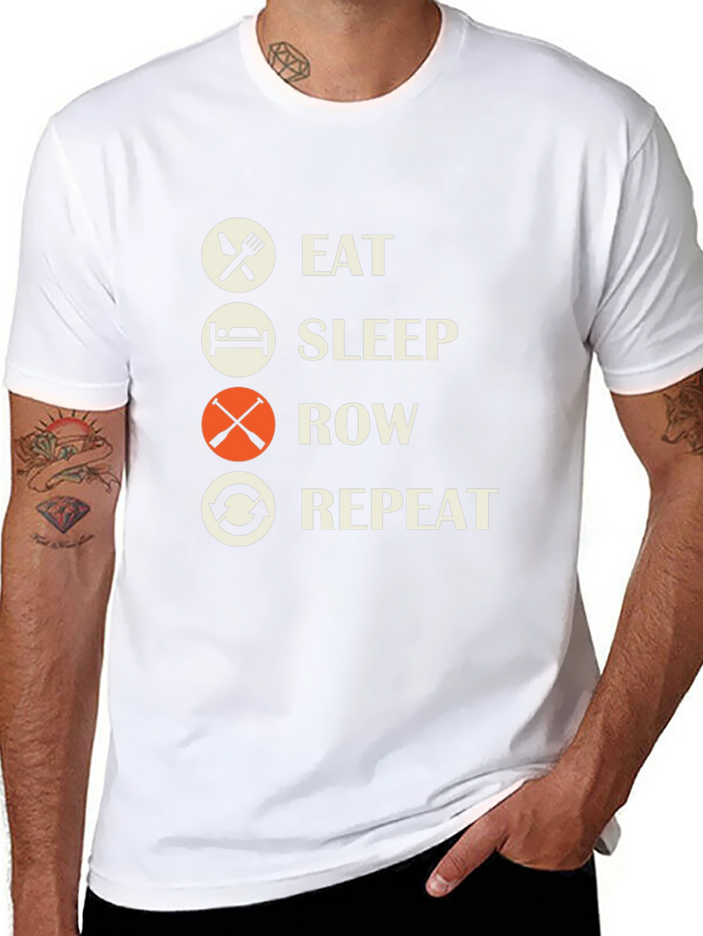 Eat Sleep Row Repeat Black T-Shirt