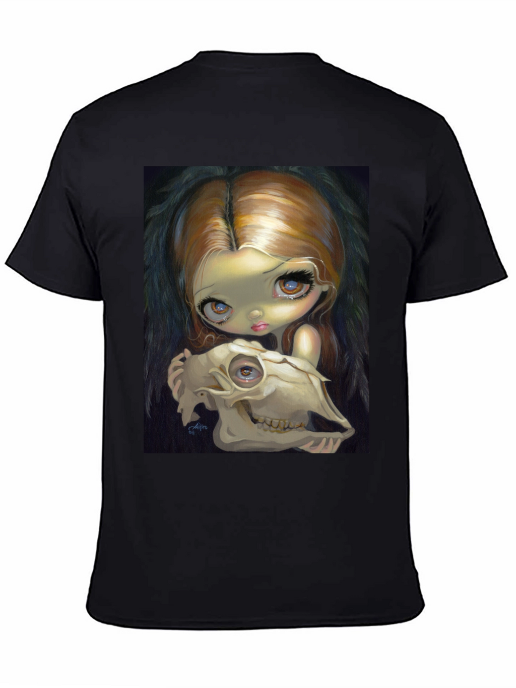 Eerie Girl Skull Graphic T-Shirt