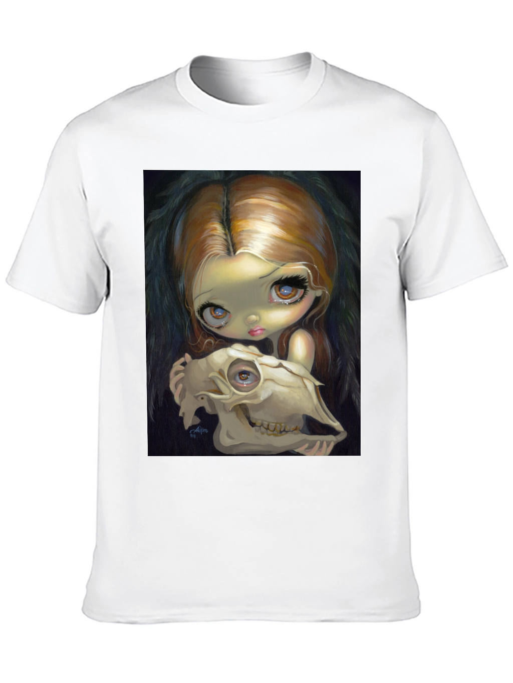 Eerie Girl Skull Graphic T-Shirt