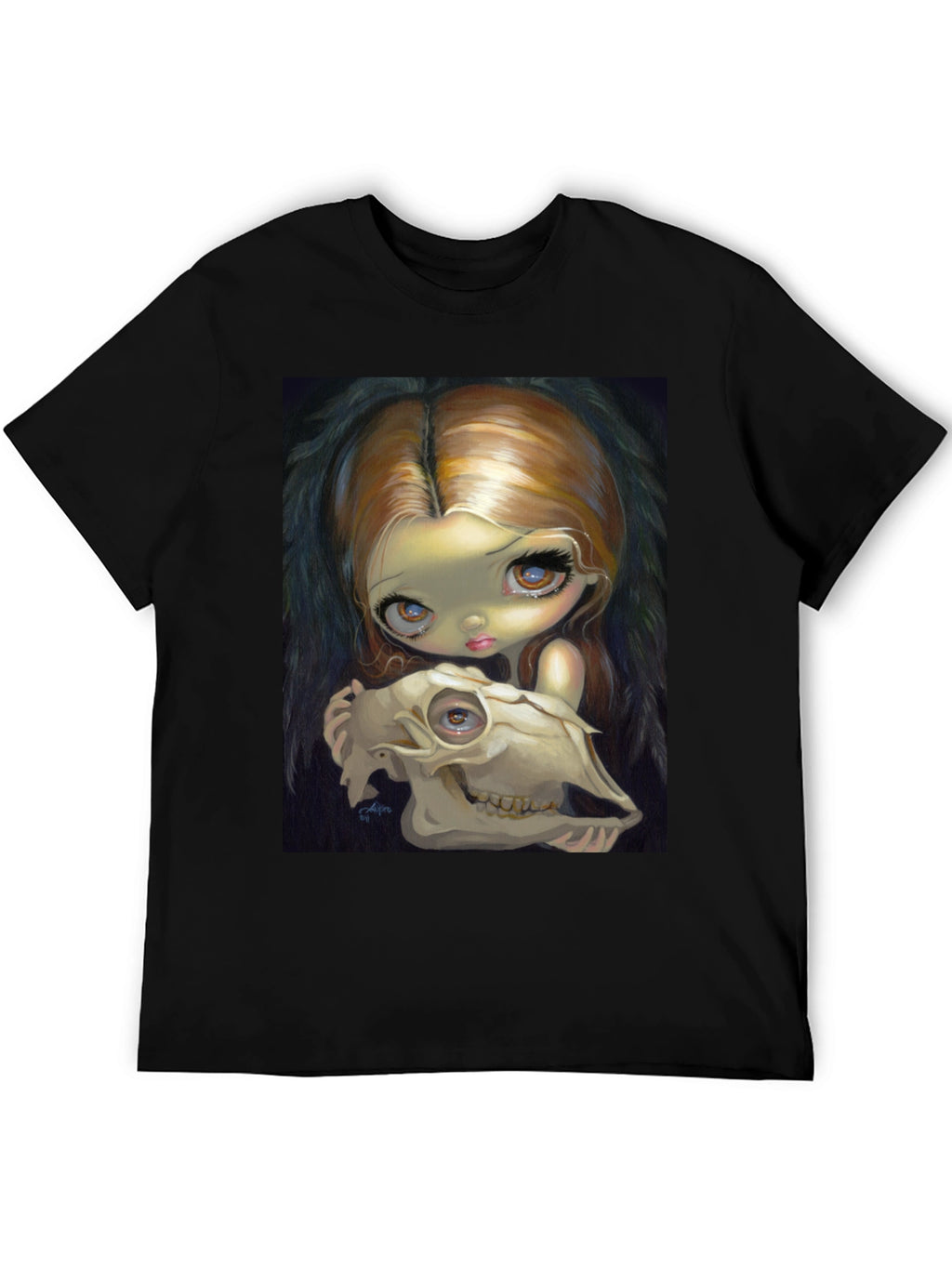 Eerie Girl Skull Graphic T-Shirt
