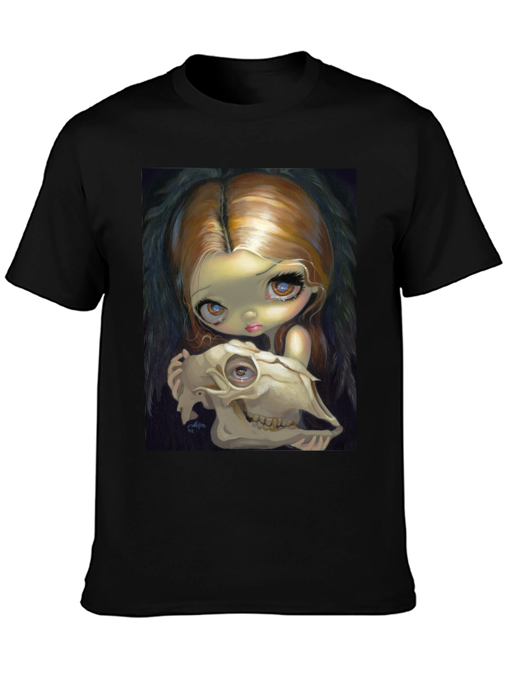 Eerie Girl Skull Graphic T-Shirt