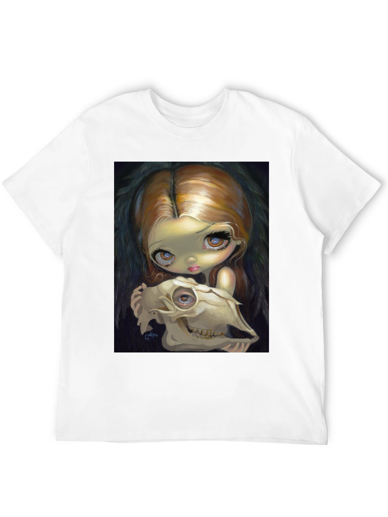 Eerie Girl Skull Graphic T-Shirt