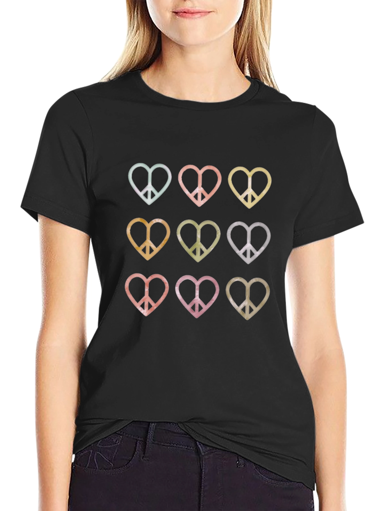 Peace Heart Graphic Tee - Retro Style Shirt