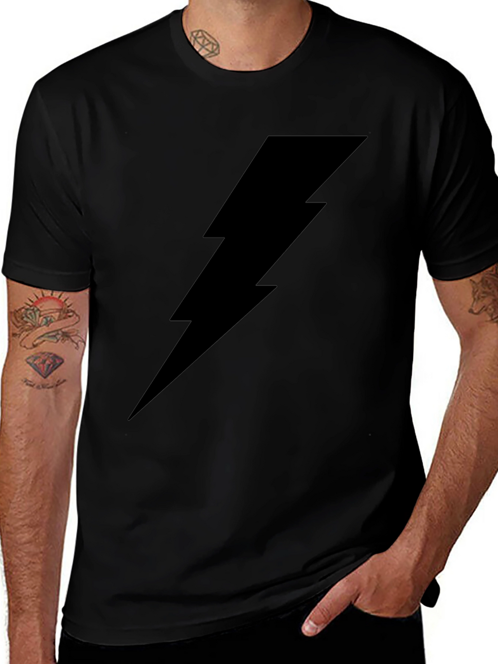 Lightning Bolt Graphic Tee - Classic Black