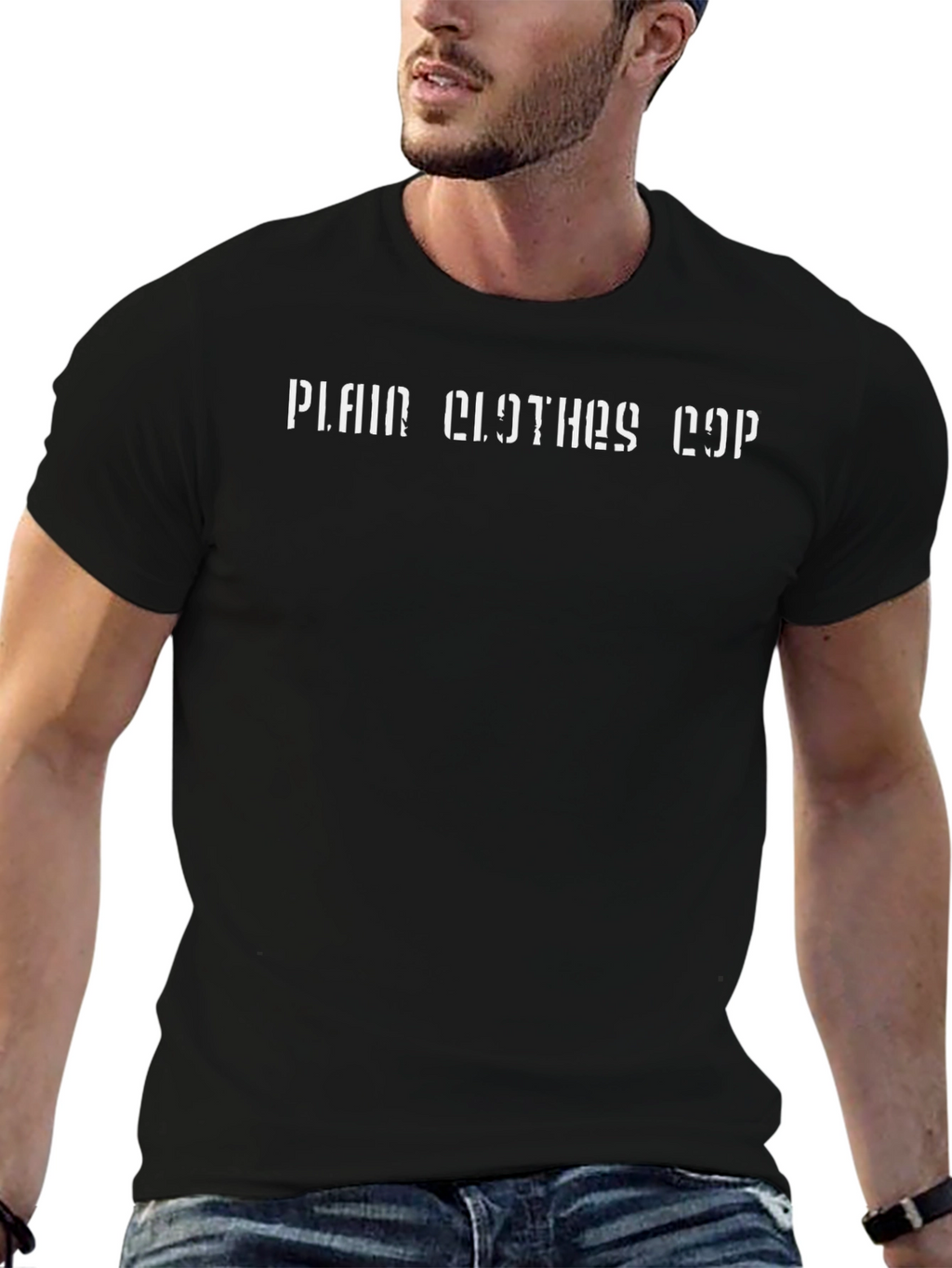 Plain Clothes Cop Graphic T-Shirt - Black