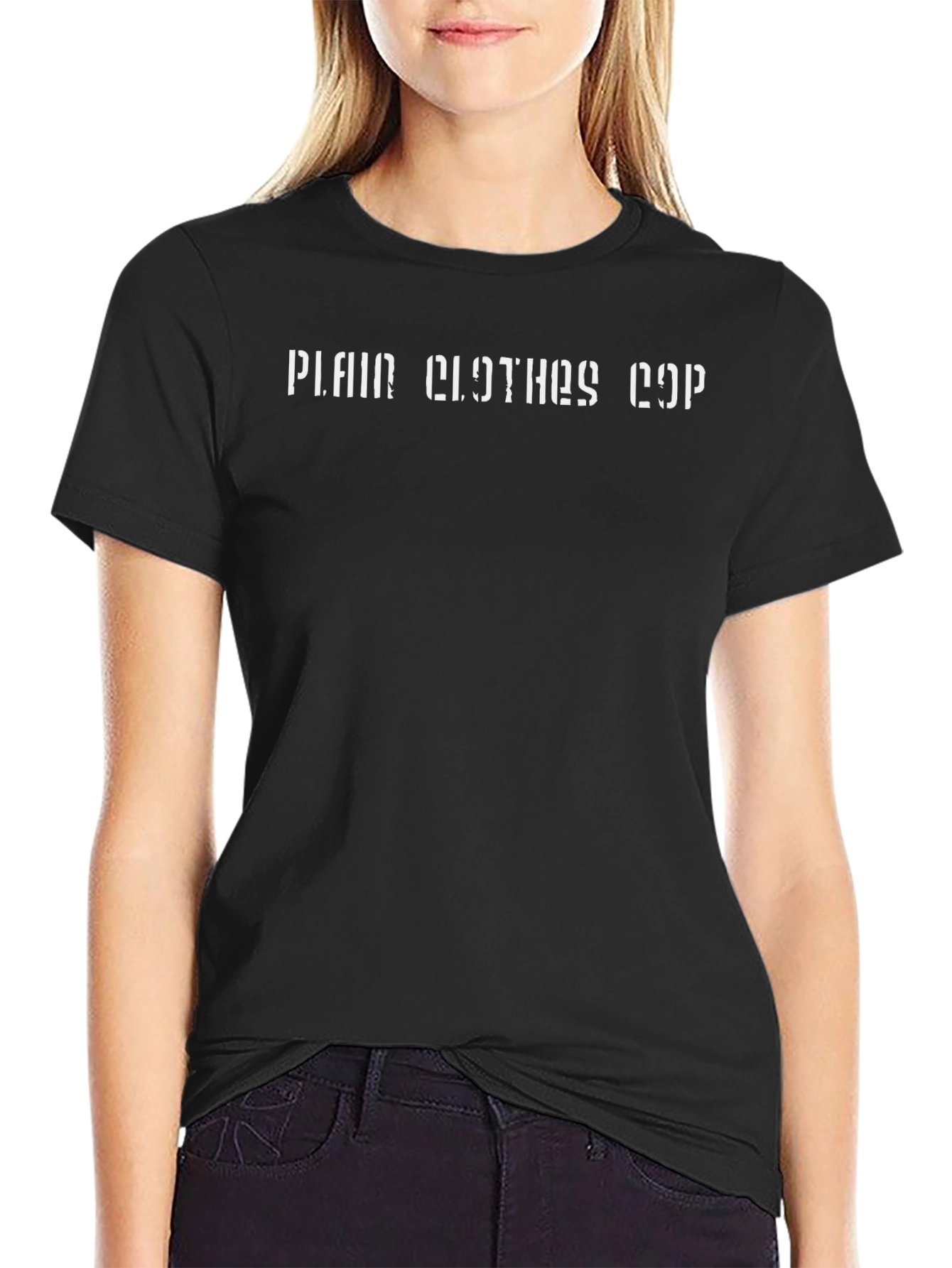 Plain Clothes Cop Graphic T-Shirt - Black