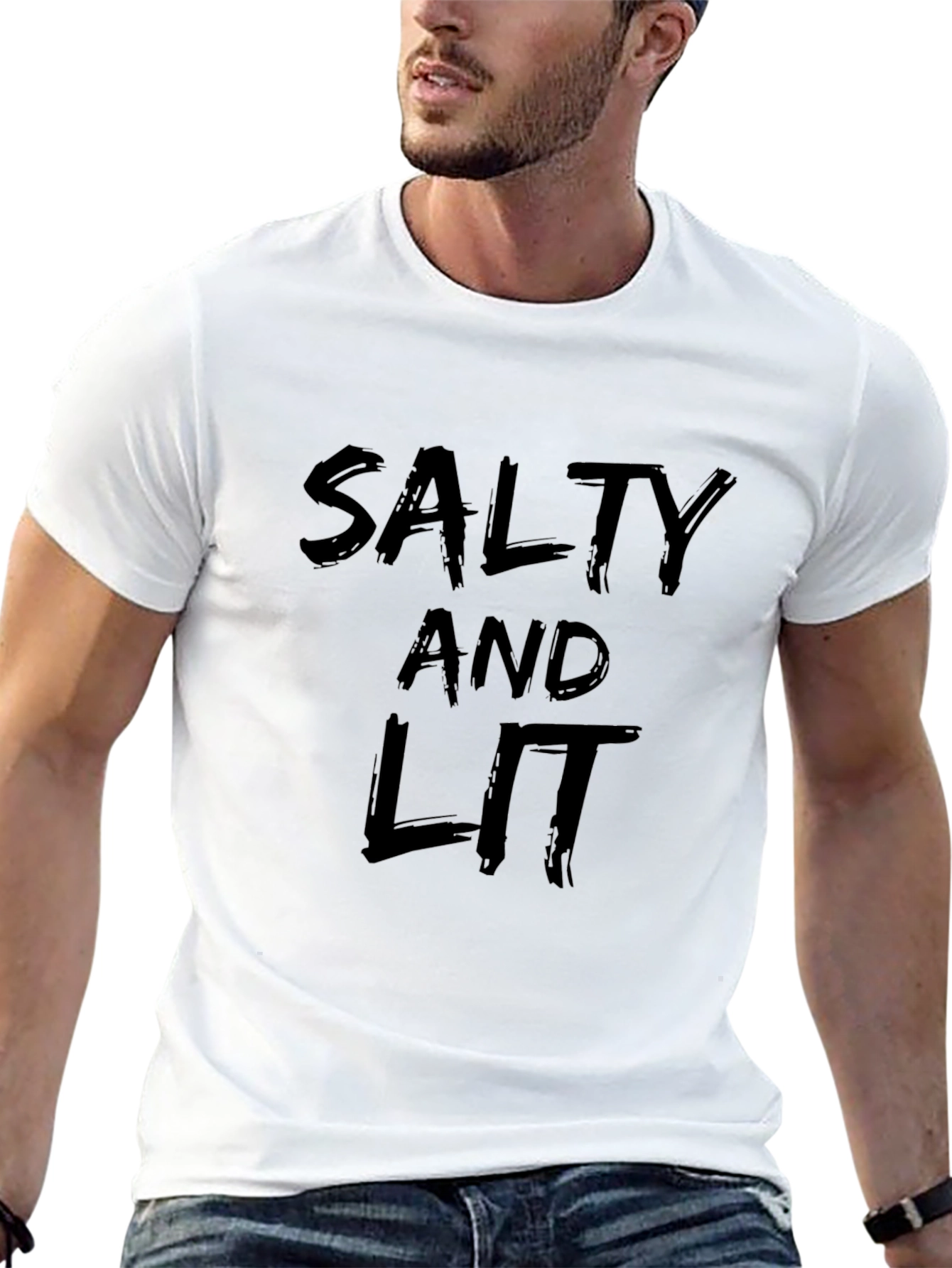 Salty and Lit Black Graphic Tee