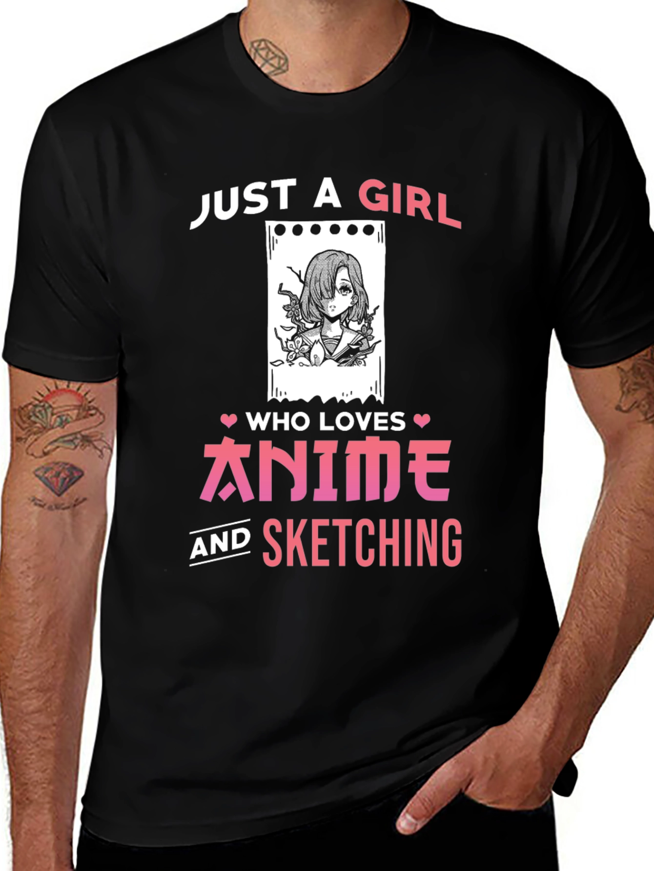 Anime & Sketching T-Shirt - Just a Girl Who Loves It
