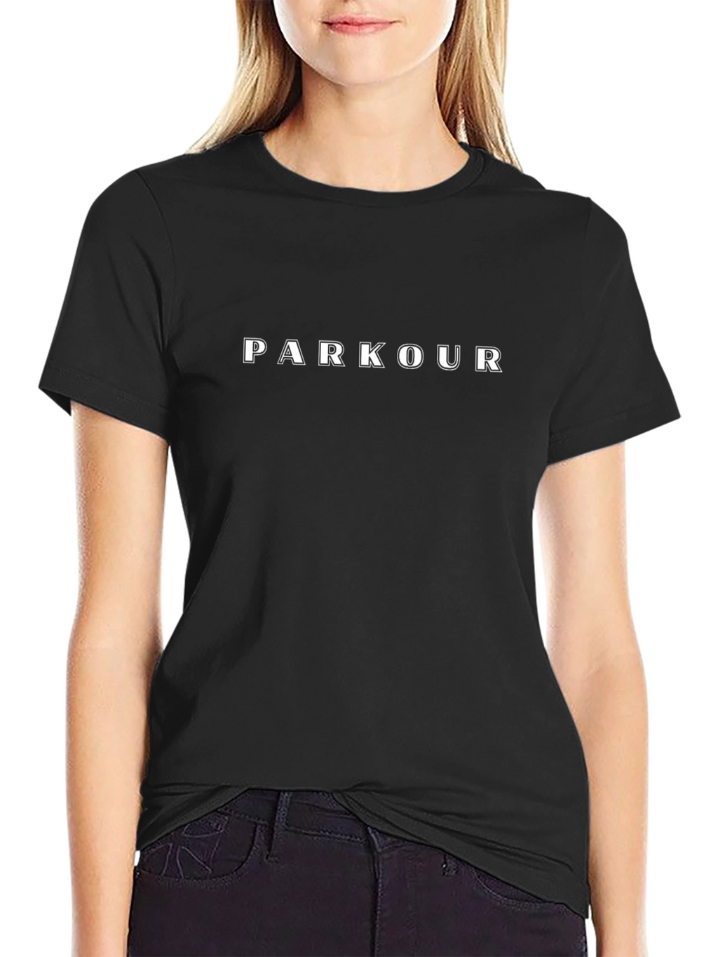 Parkour Graphic Tee - Black Cotton T-Shirt