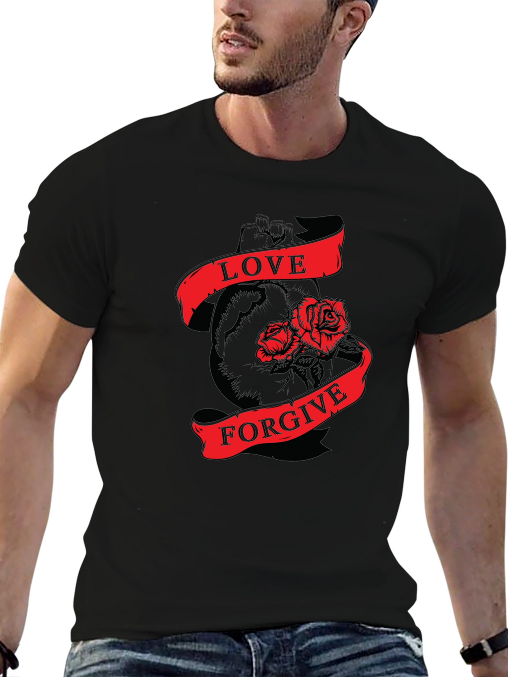 Love & Forgive Black Graphic Tee