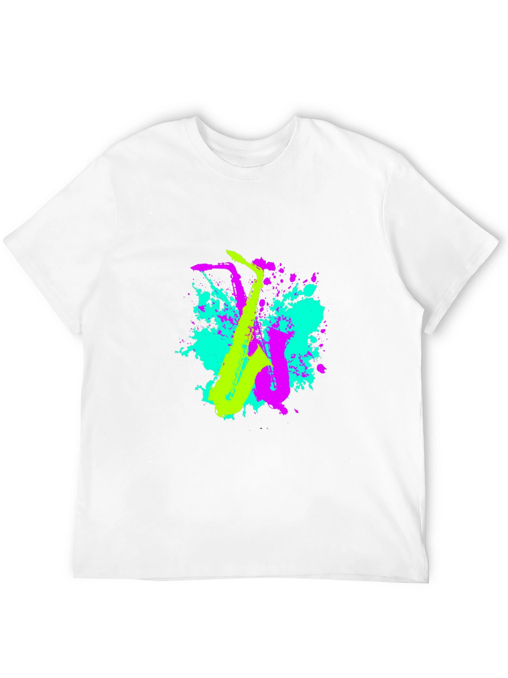 Neon Saxophone Graphic T-Shirt - Music Lovers Tee