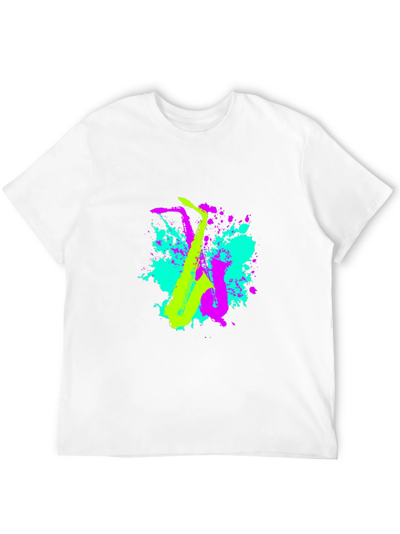 Neon Saxophone Graphic T-Shirt - Music Lovers Tee