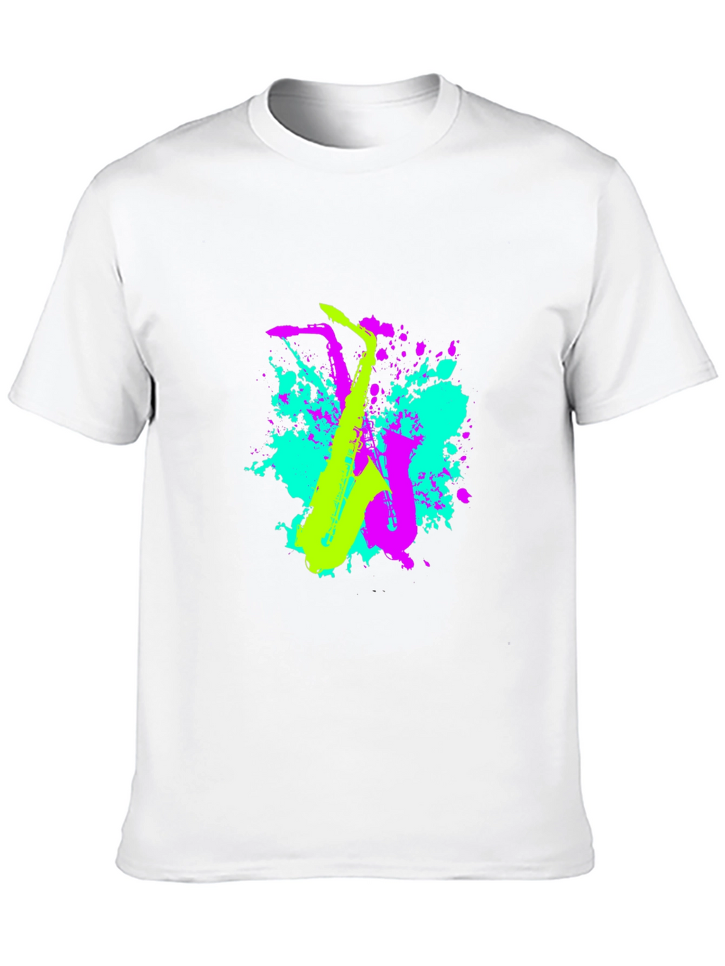 Neon Saxophone Graphic T-Shirt - Music Lovers Tee