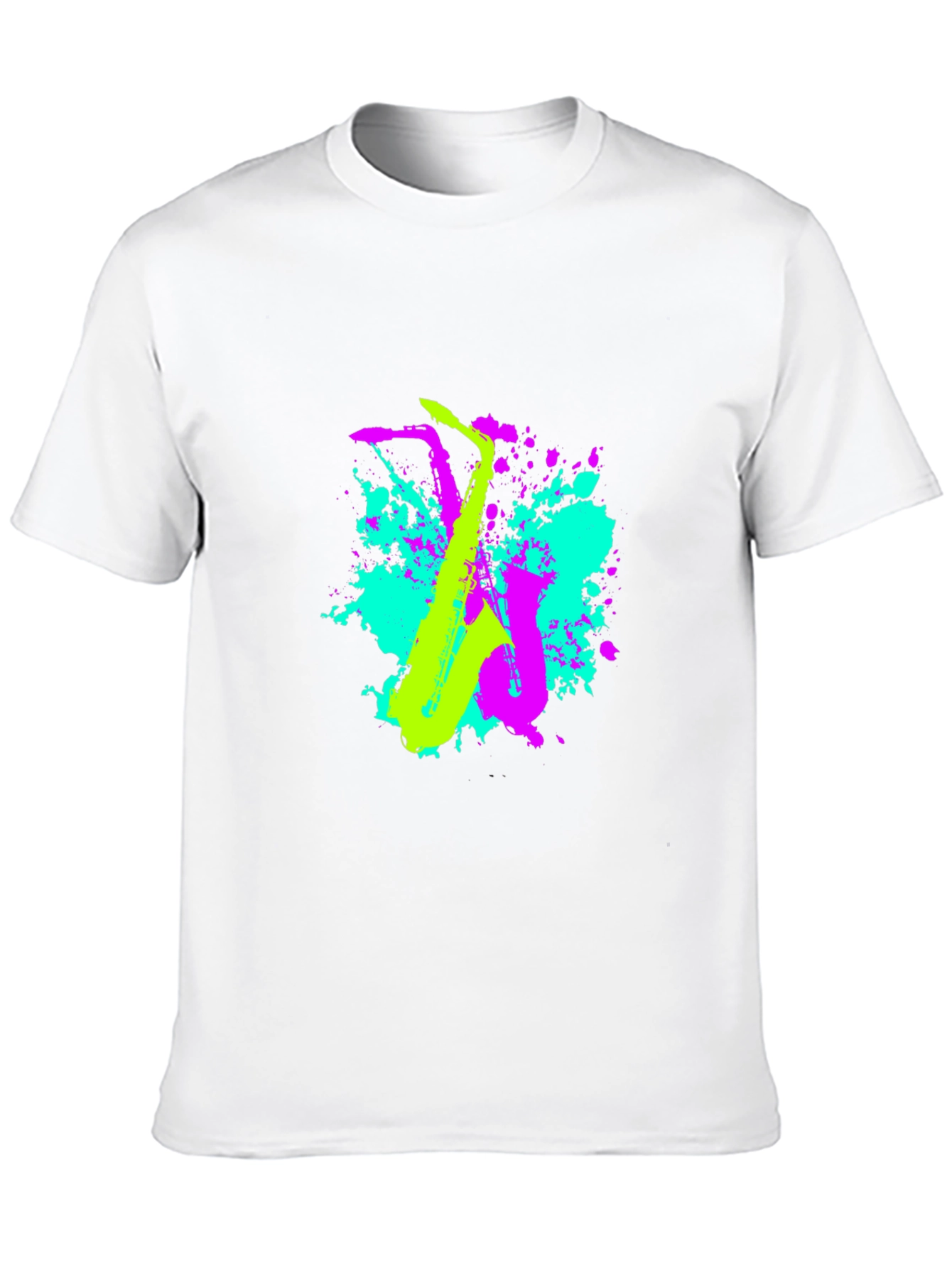 Neon Saxophone Graphic T-Shirt - Music Lovers Tee