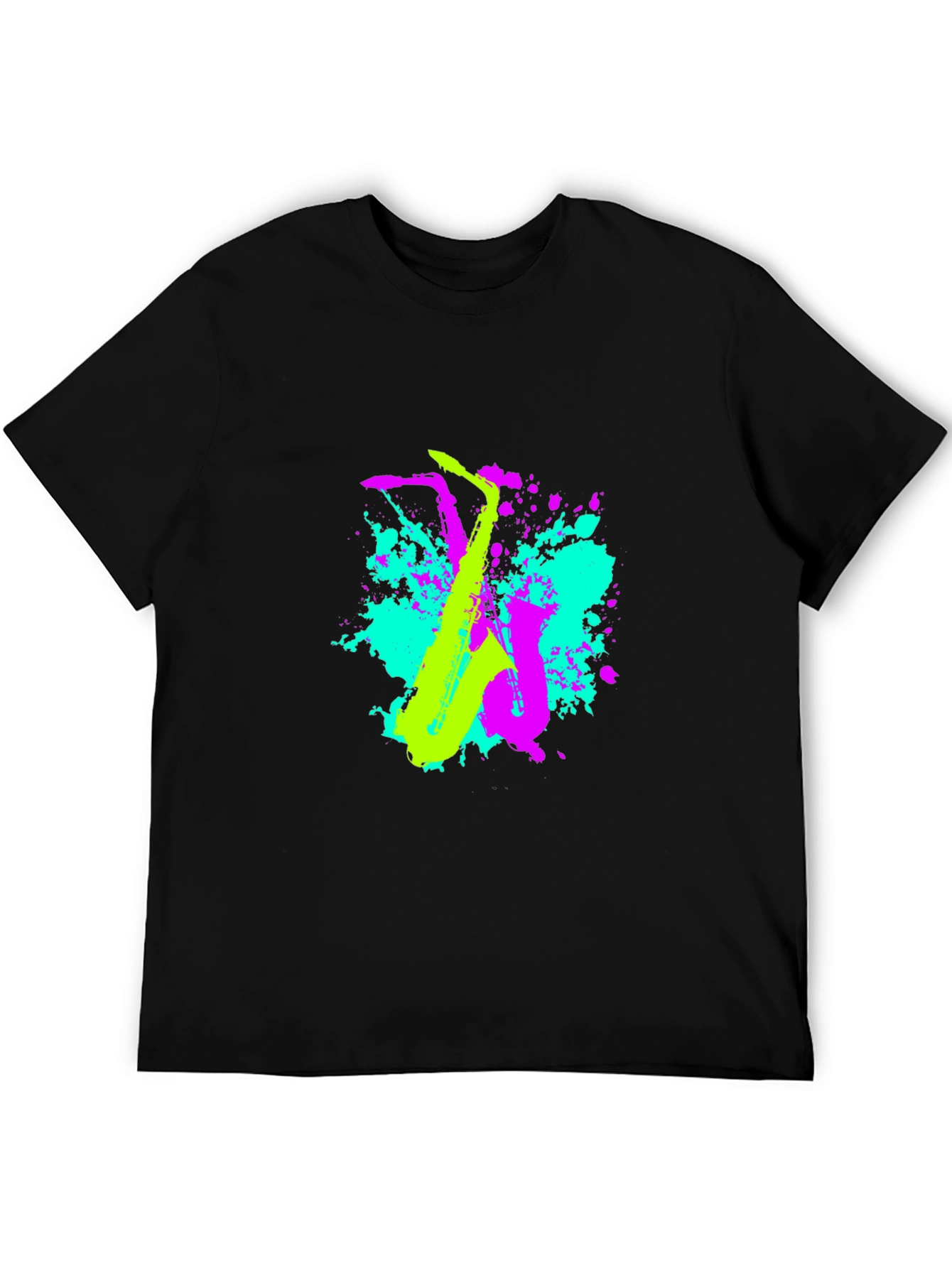 Neon Saxophone Graphic T-Shirt - Music Lovers Tee