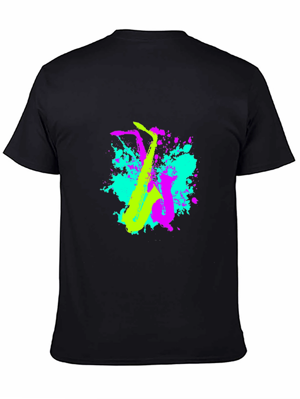 Neon Saxophone Graphic T-Shirt - Music Lovers Tee