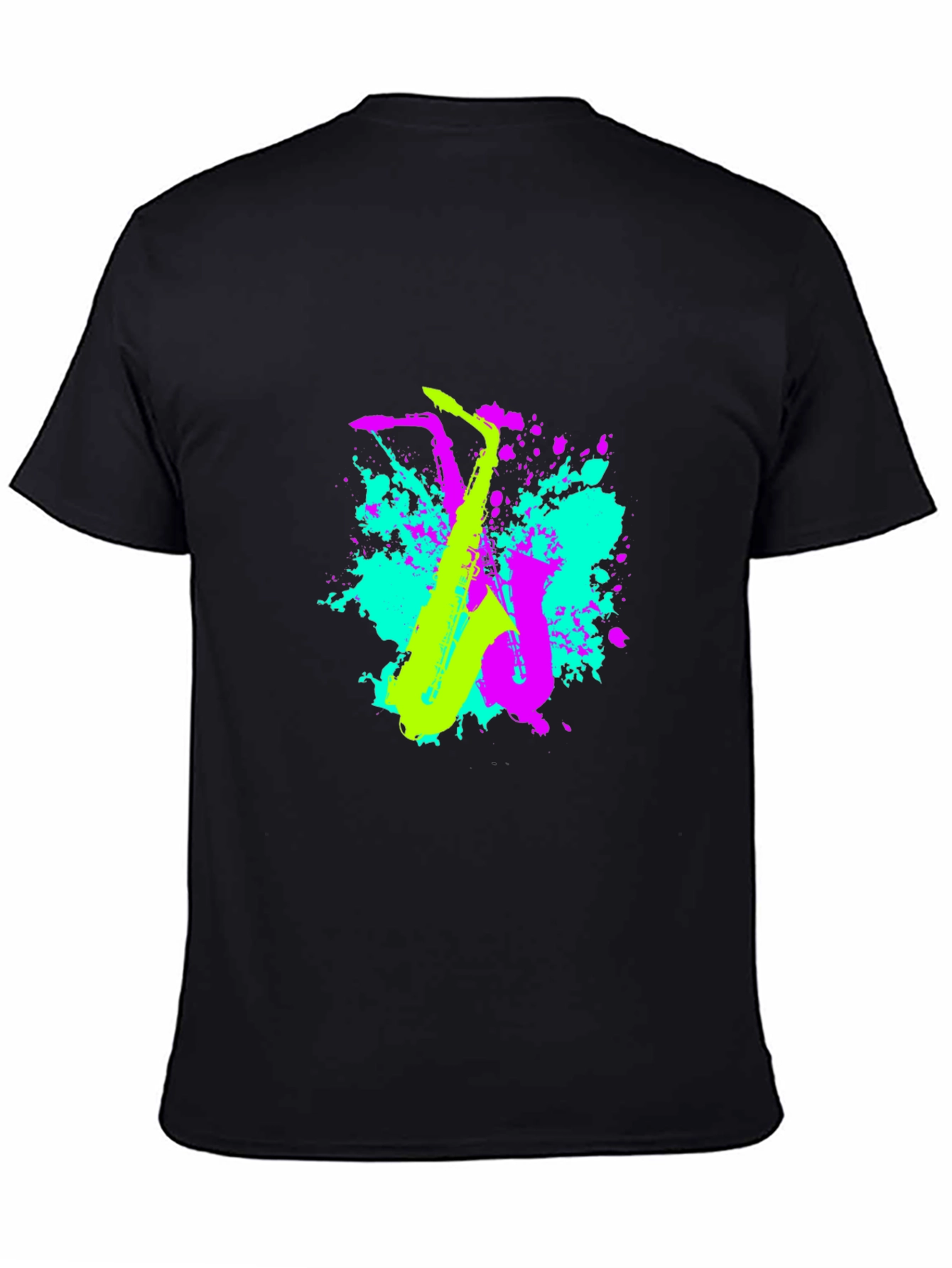 Neon Saxophone Graphic T-Shirt - Music Lovers Tee