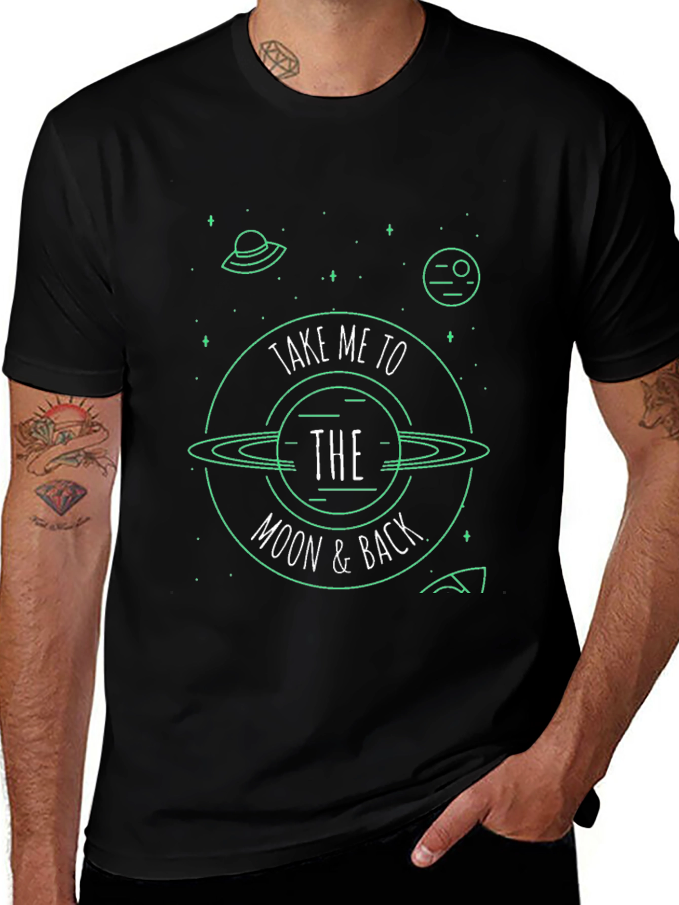 Take Me to the Moon T-Shirt - Black Graphic Tee