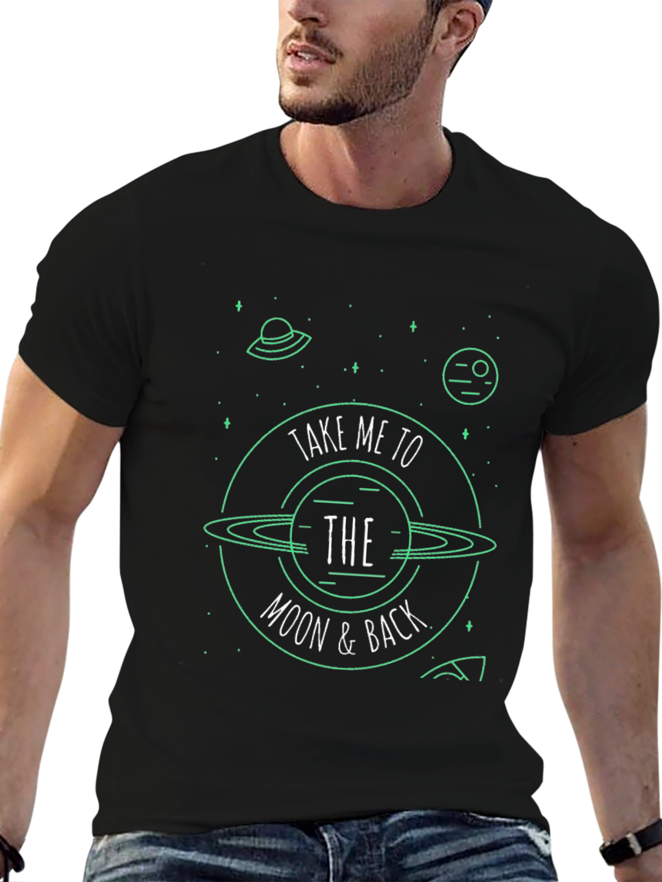 Take Me to the Moon T-Shirt - Black Graphic Tee