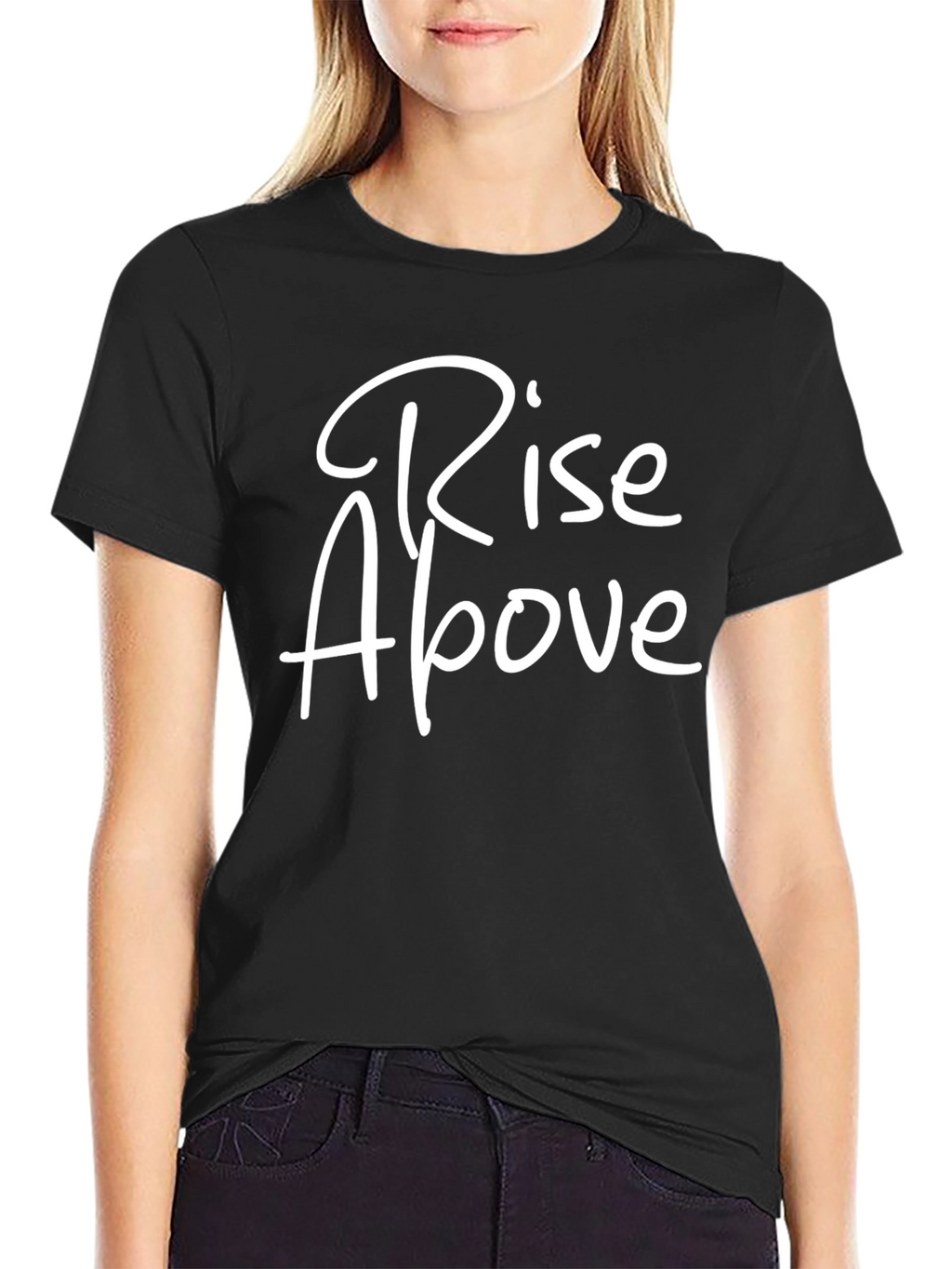 Rise Above Graphic T-Shirt - Stylish Black Tee