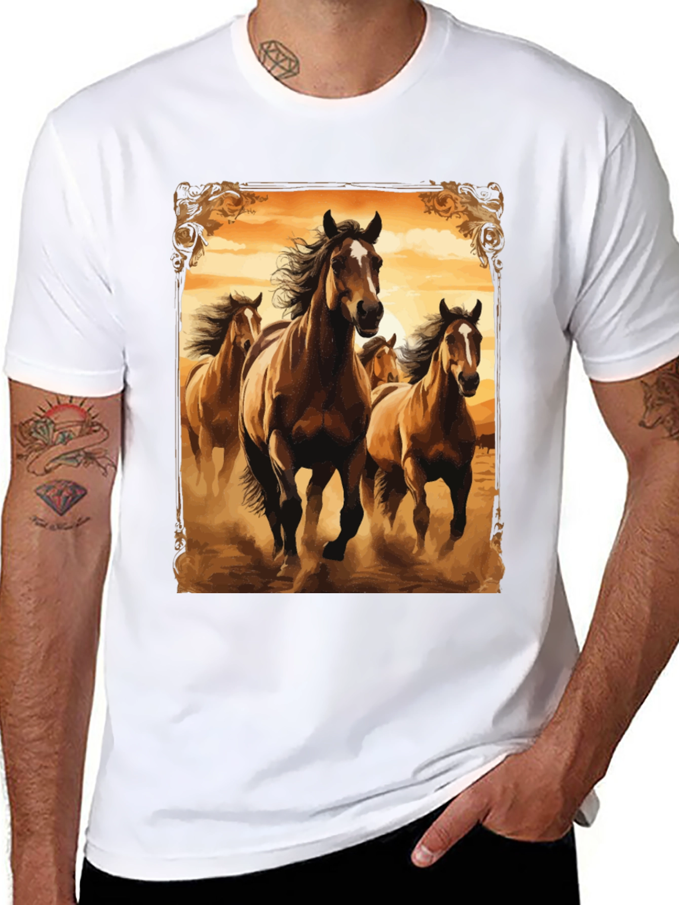 Horse Herd Graphic Tee - Black T-Shirt