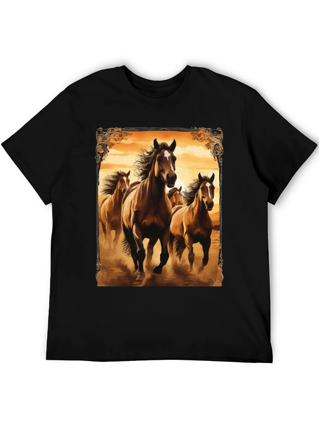 Horse Herd Graphic Tee - Black T-Shirt
