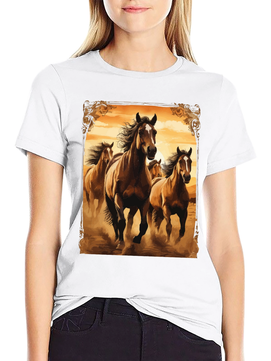 Horse Herd Graphic Tee - Black T-Shirt