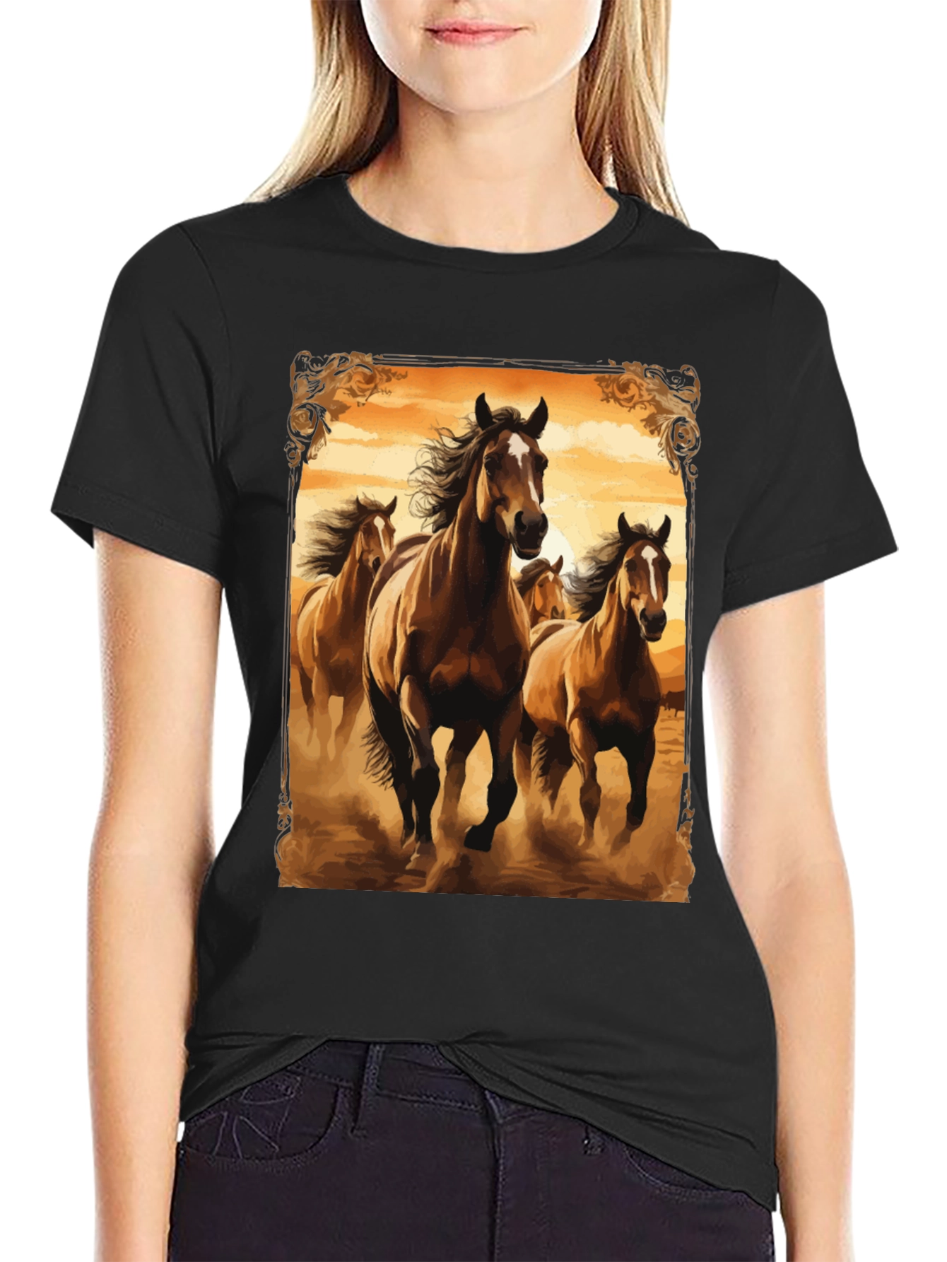 Horse Herd Graphic Tee - Black T-Shirt