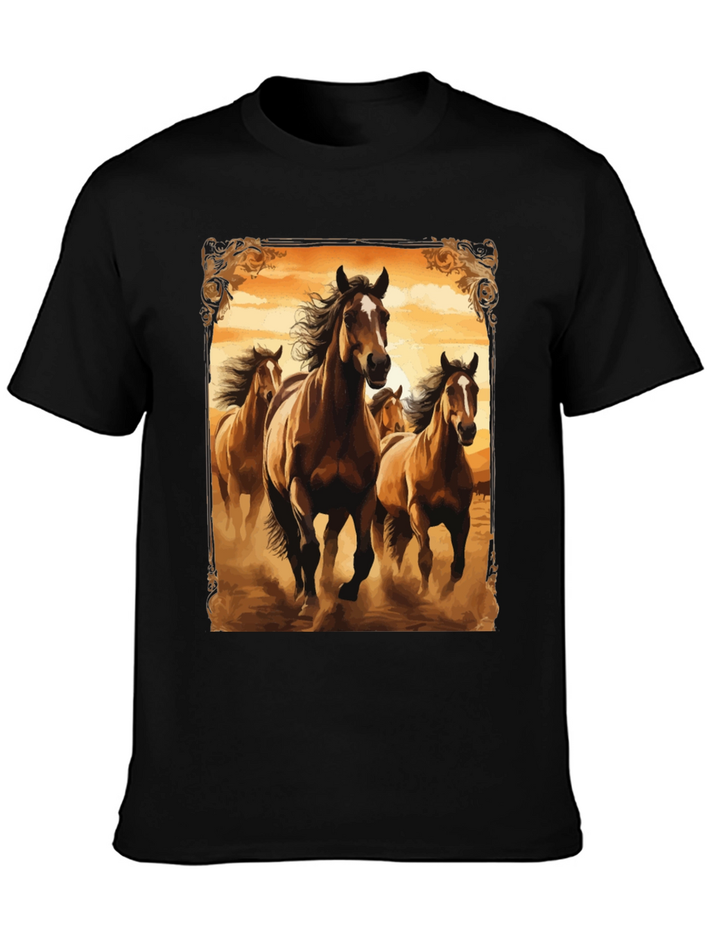 Horse Herd Graphic Tee - Black T-Shirt