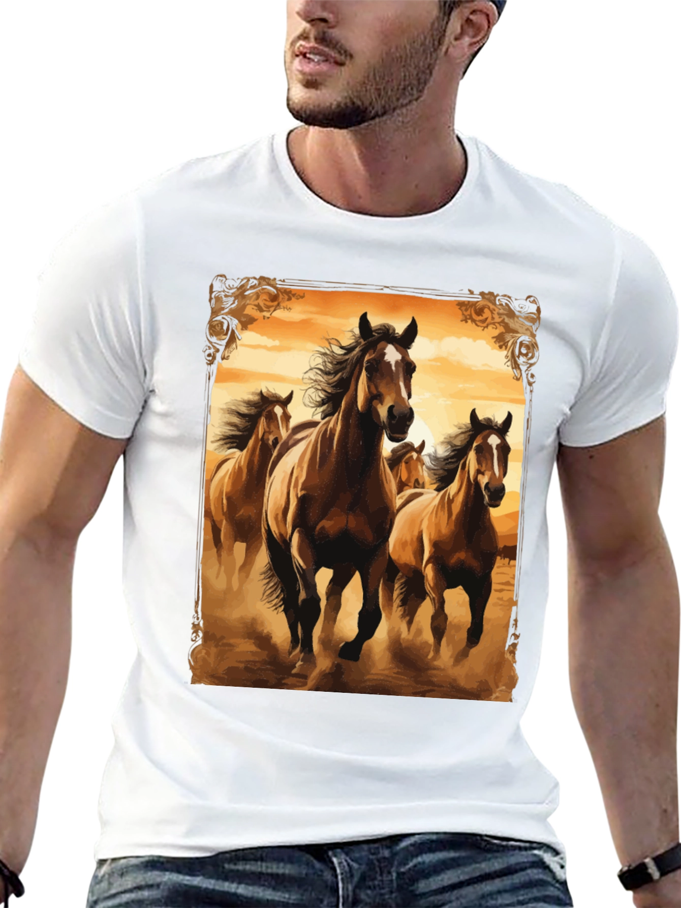 Horse Herd Graphic Tee - Black T-Shirt