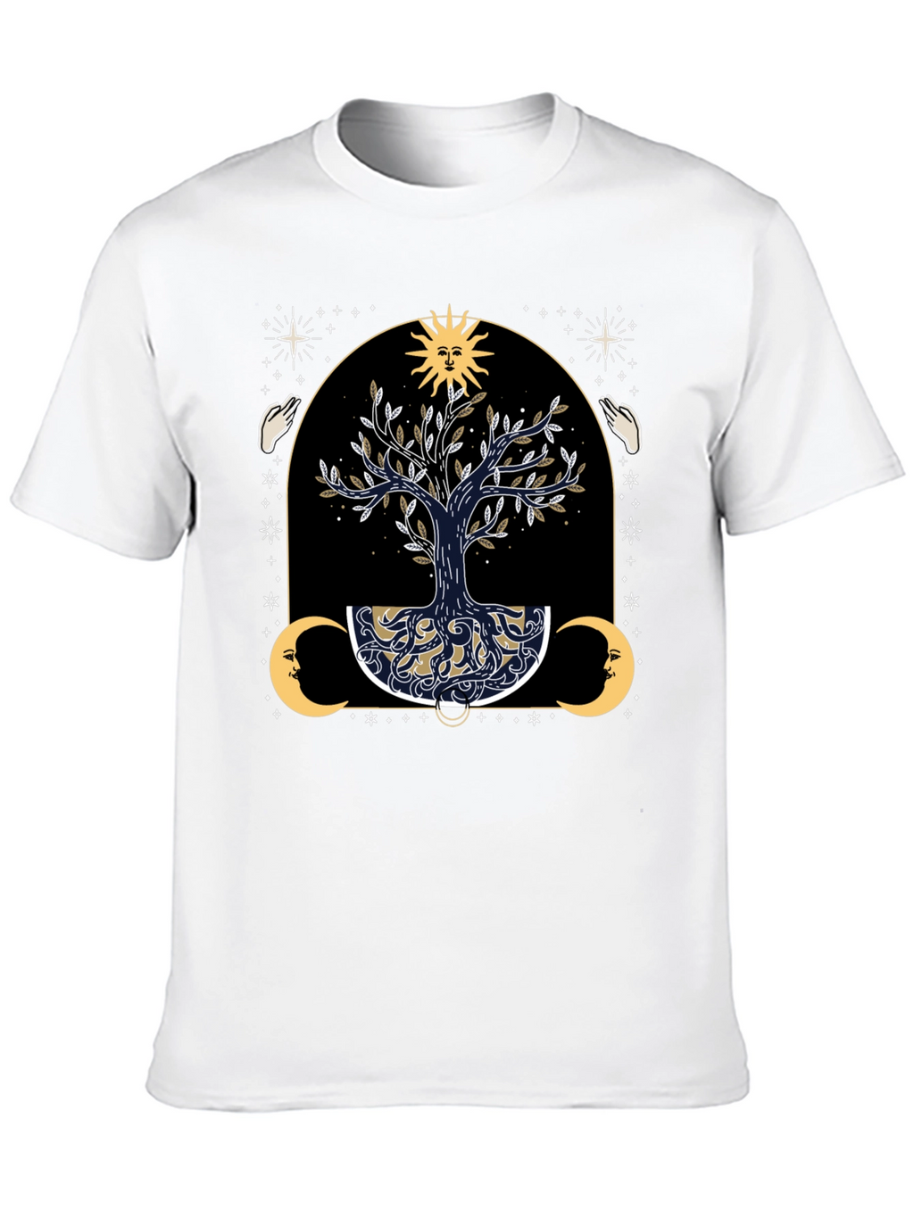 Mystical Tree of Life Graphic Tee - Black
