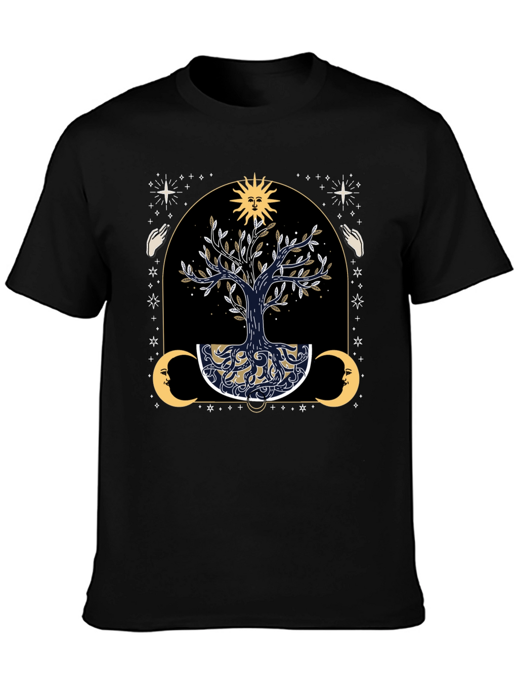 Mystical Tree of Life Graphic Tee - Black