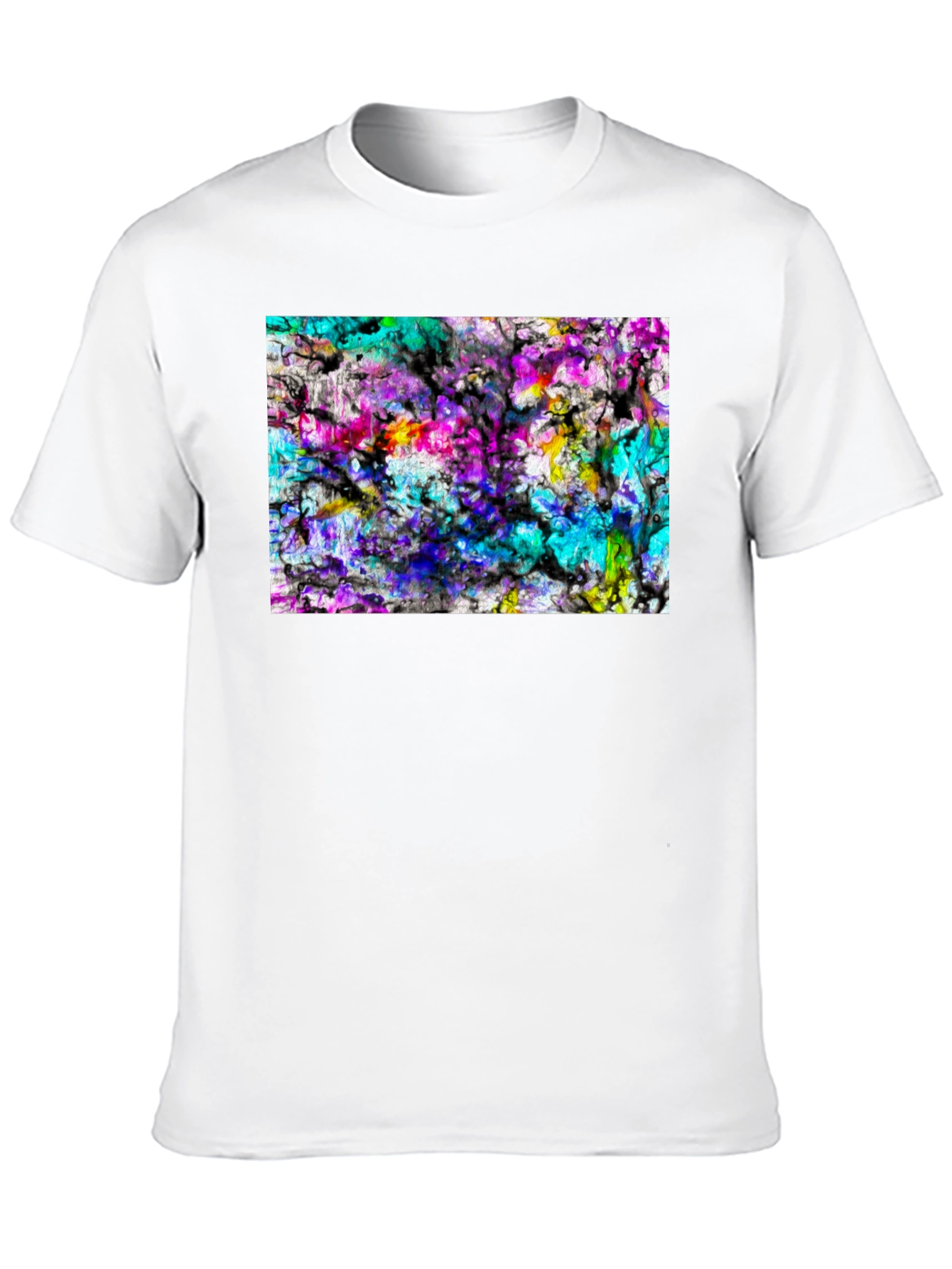 Abstract Art Print Black Tee - Modern Casual Wear