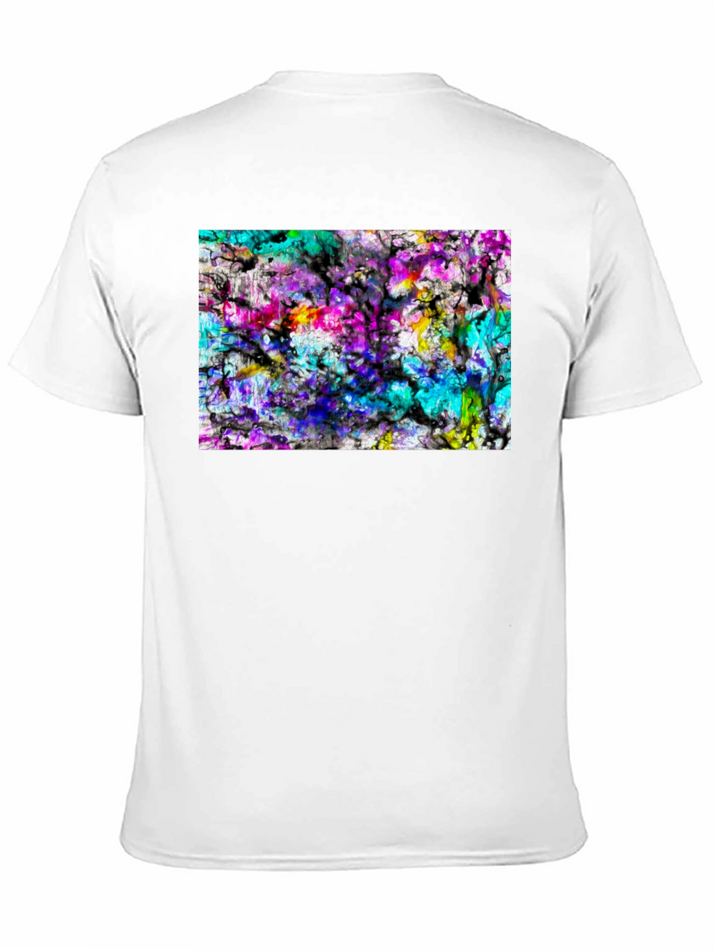 Abstract Art Print Black Tee - Modern Casual Wear