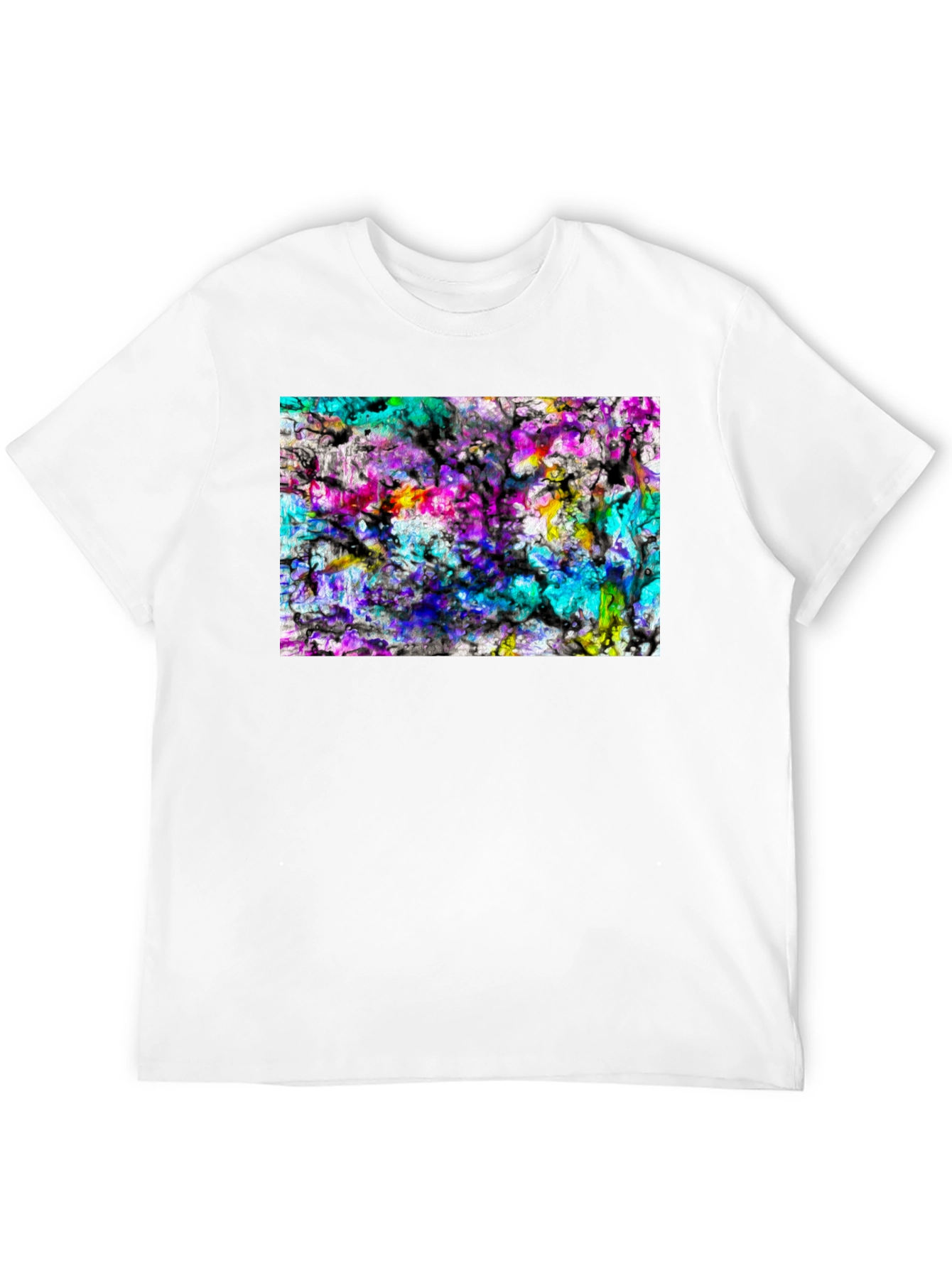 Abstract Art Print Black Tee - Modern Casual Wear