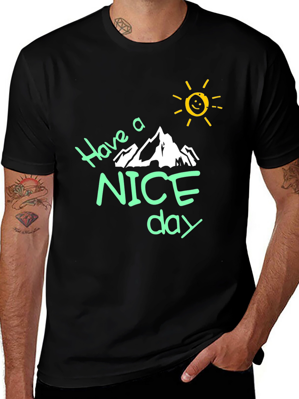 Have a Nice Day Black Graphic T-Shirt