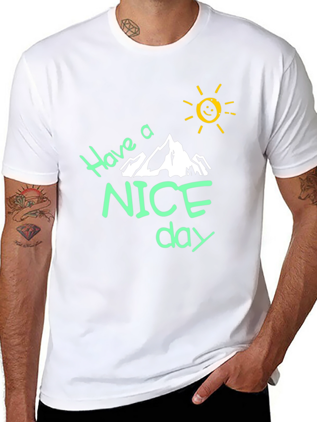 Have a Nice Day Black Graphic T-Shirt
