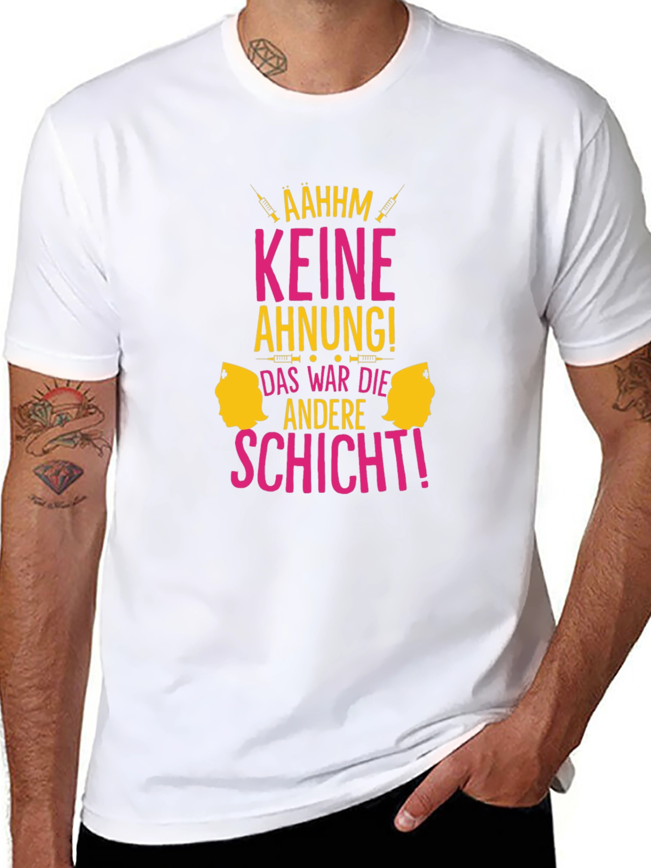 Funny Nurse T-Shirt - Keine Ahnung! Design