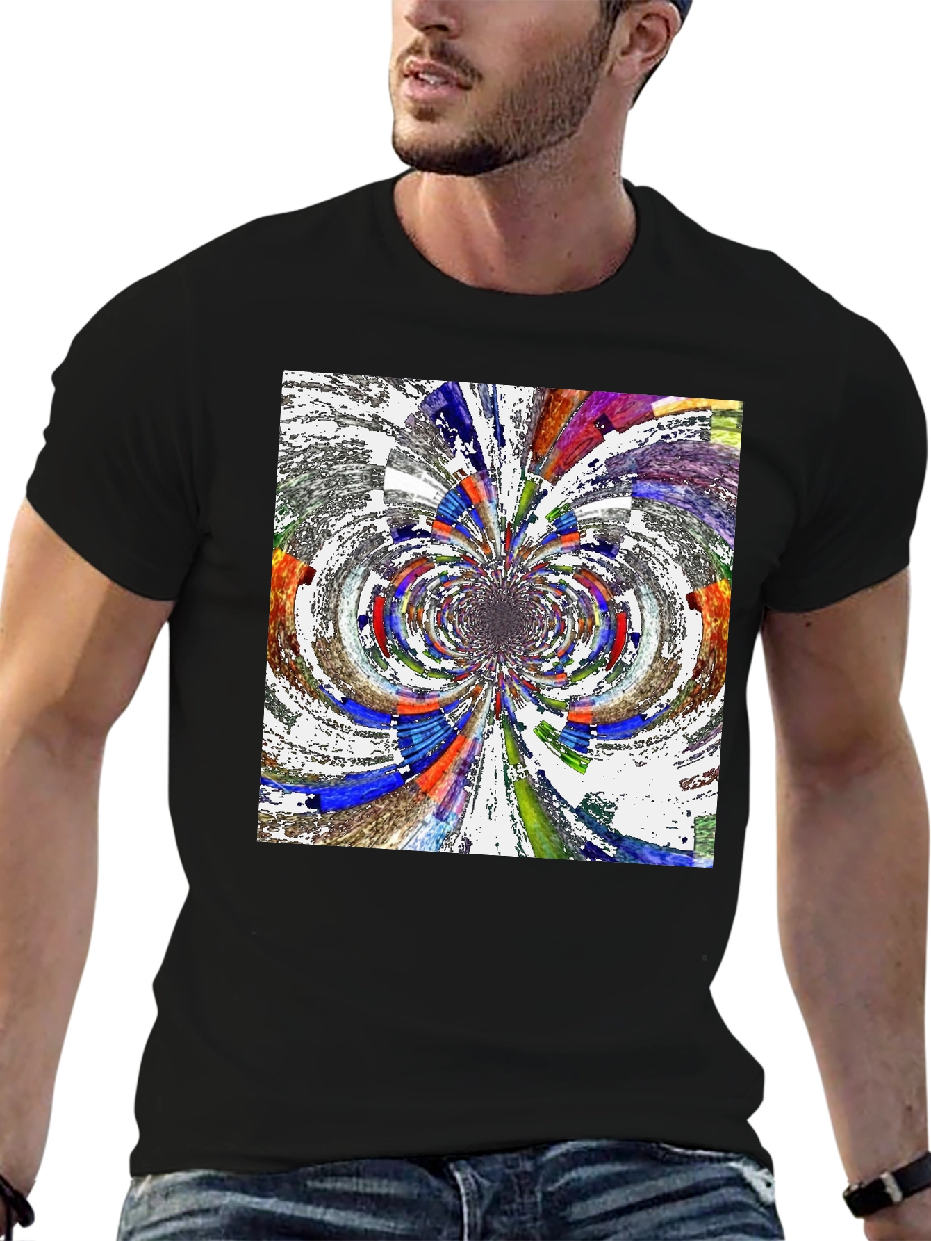 Abstract Kaleidoscope Art Black T-Shirt