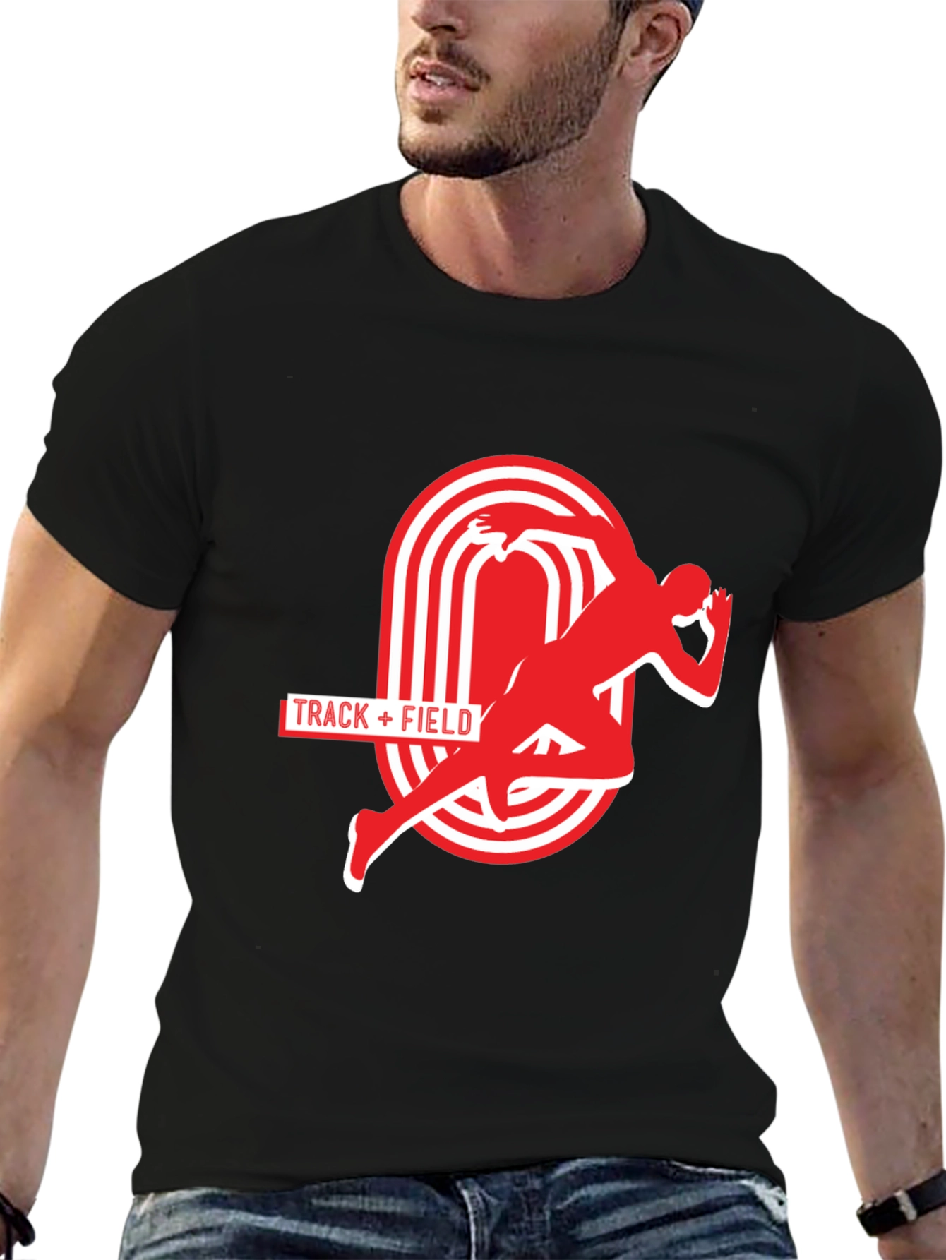 Track & Field Graphic Tee - Athletic Running Shirt