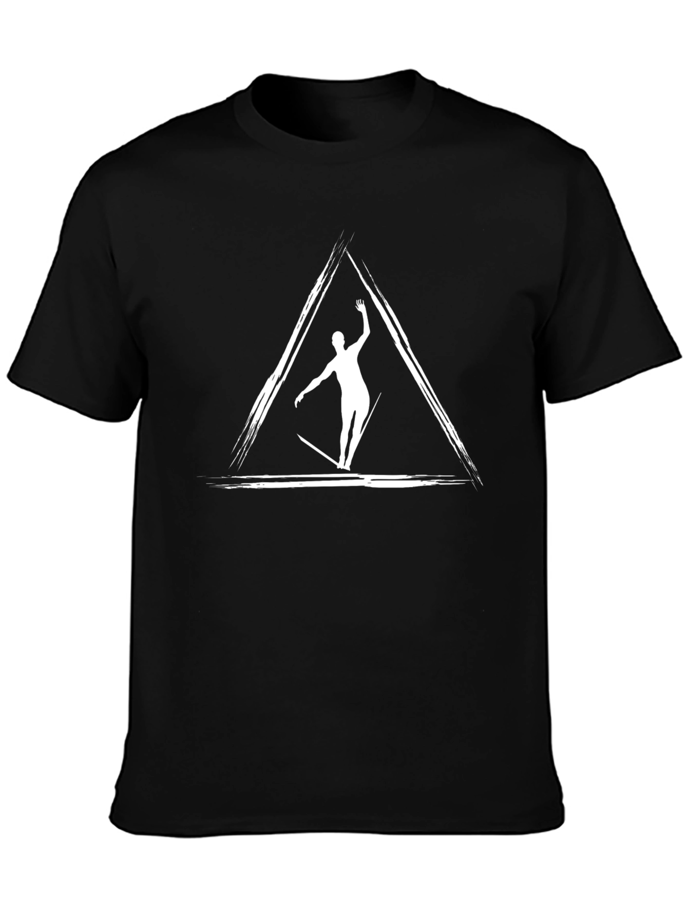 Geometric Surfer Graphic Tee - Black