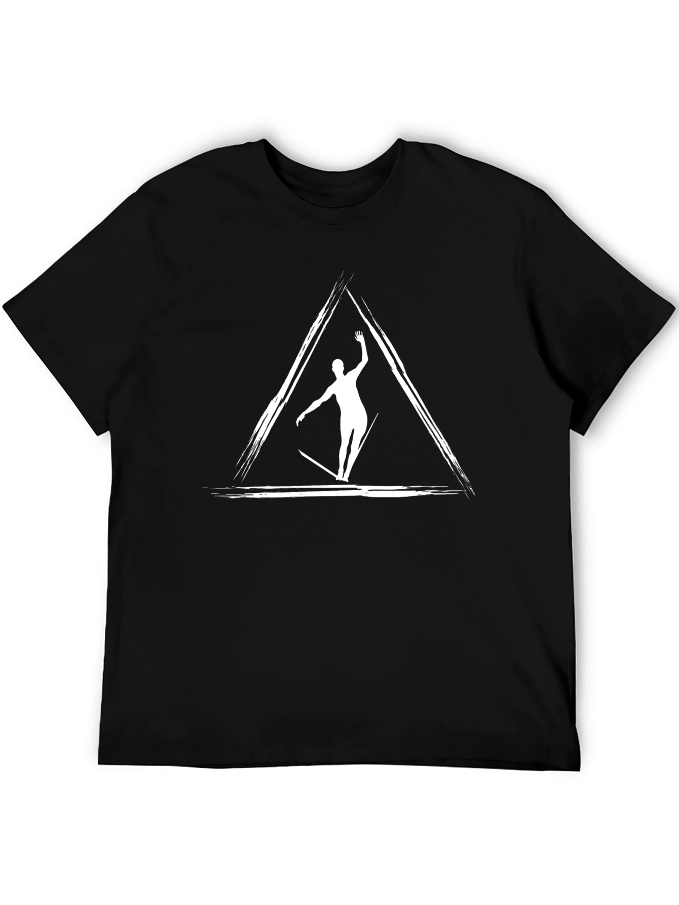Geometric Surfer Graphic Tee - Black