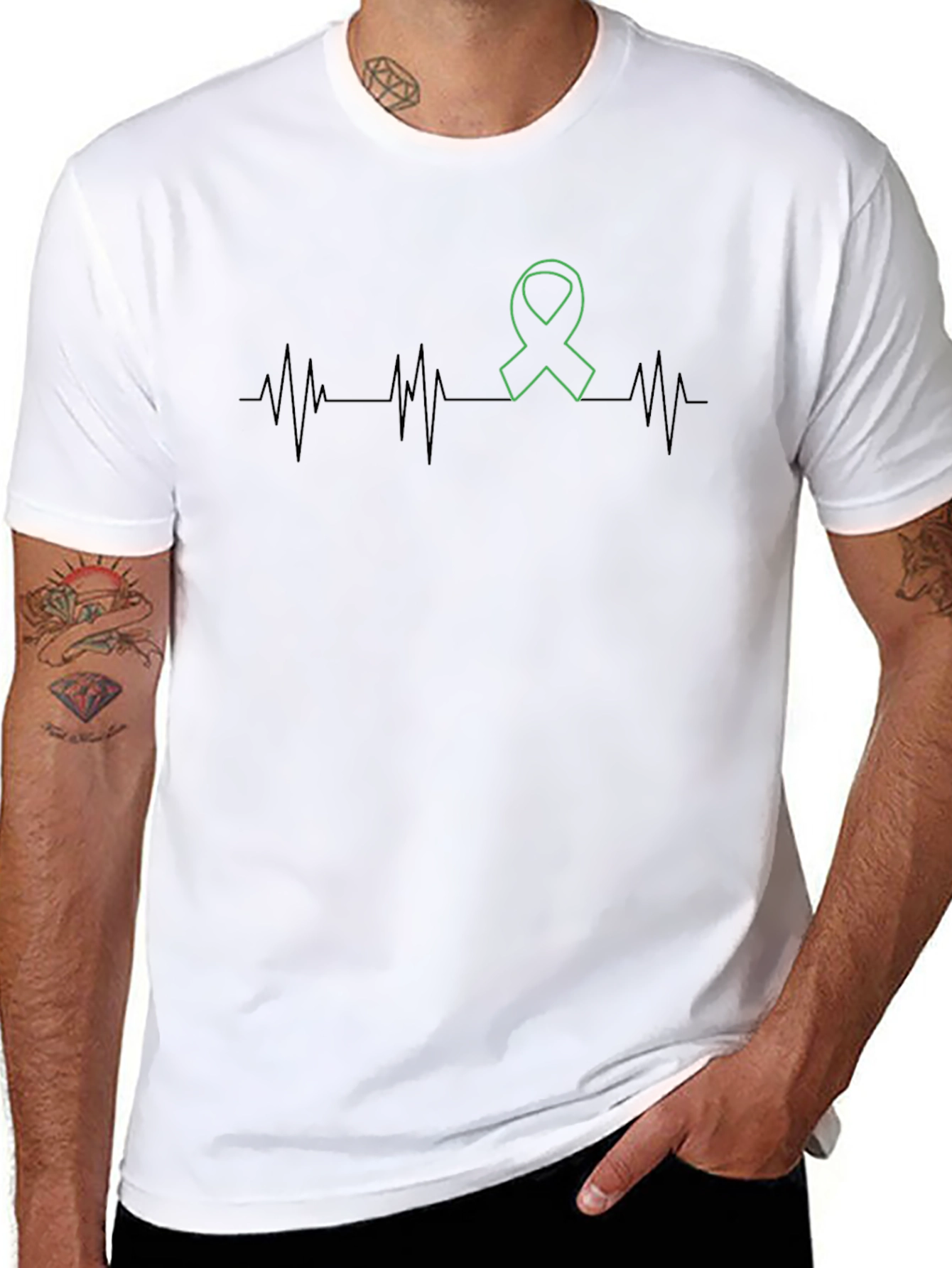 Green Ribbon Heartbeat T-Shirt
