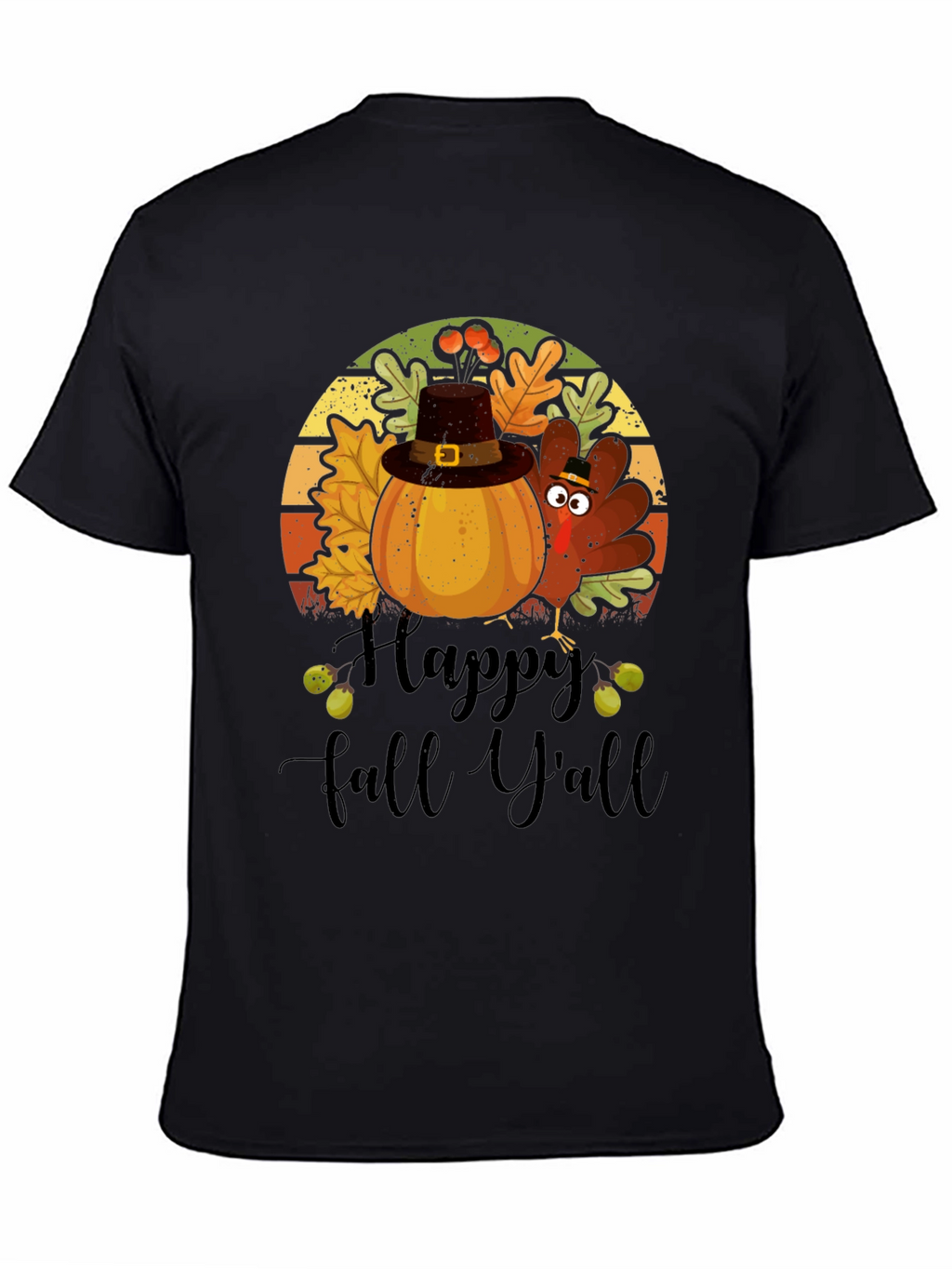 Happy Fall Yall Thanksgiving Graphic T-Shirt