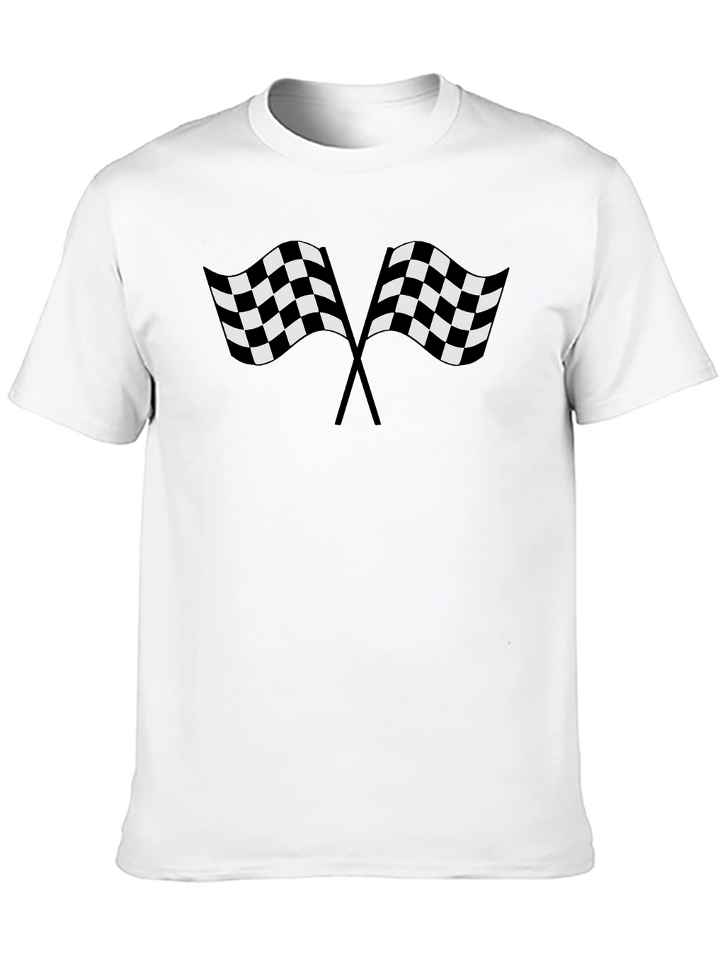 Racing Flags Graphic Tee - Black Cotton T-Shirt