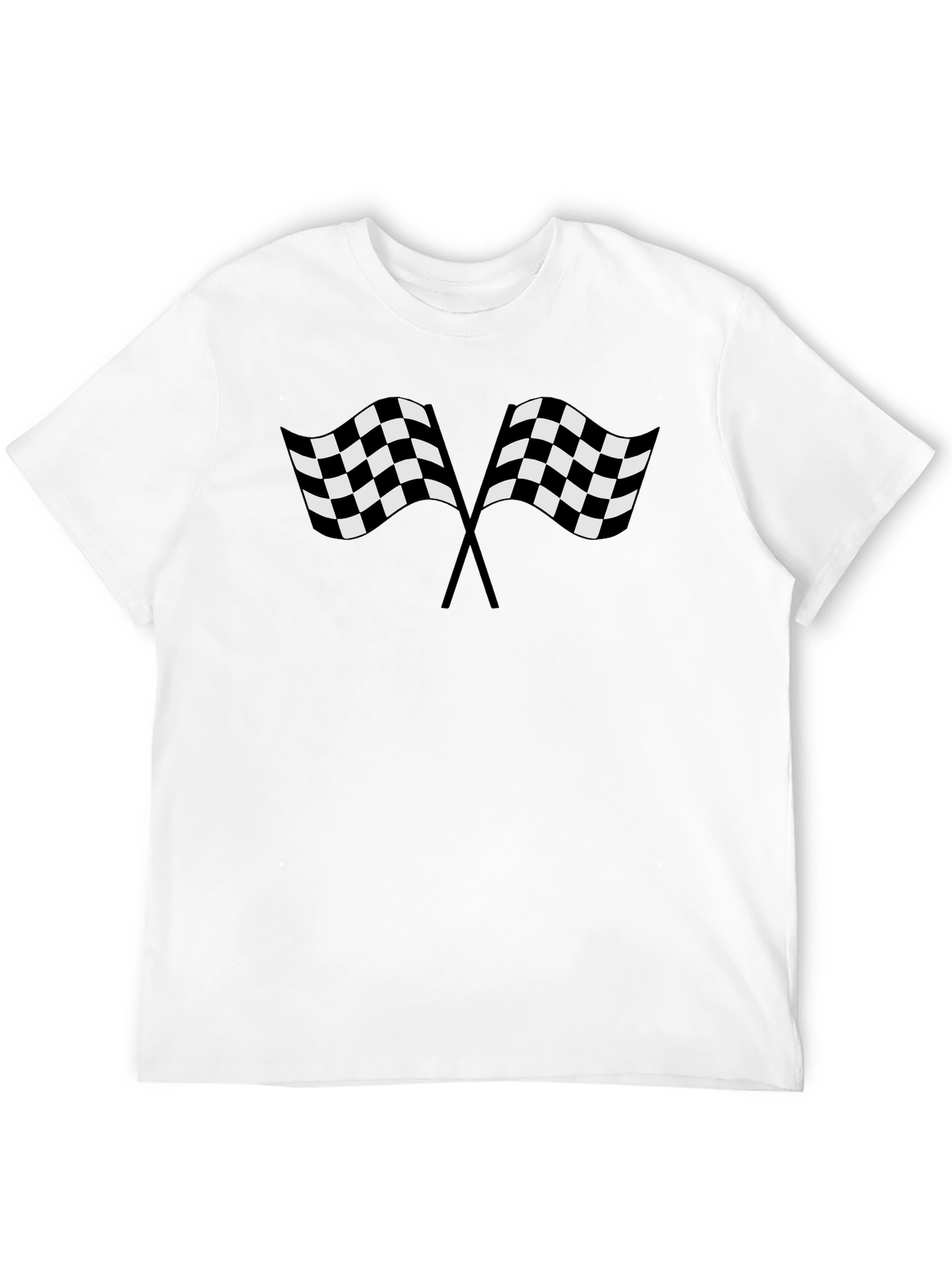 Racing Flags Graphic Tee - Black Cotton T-Shirt