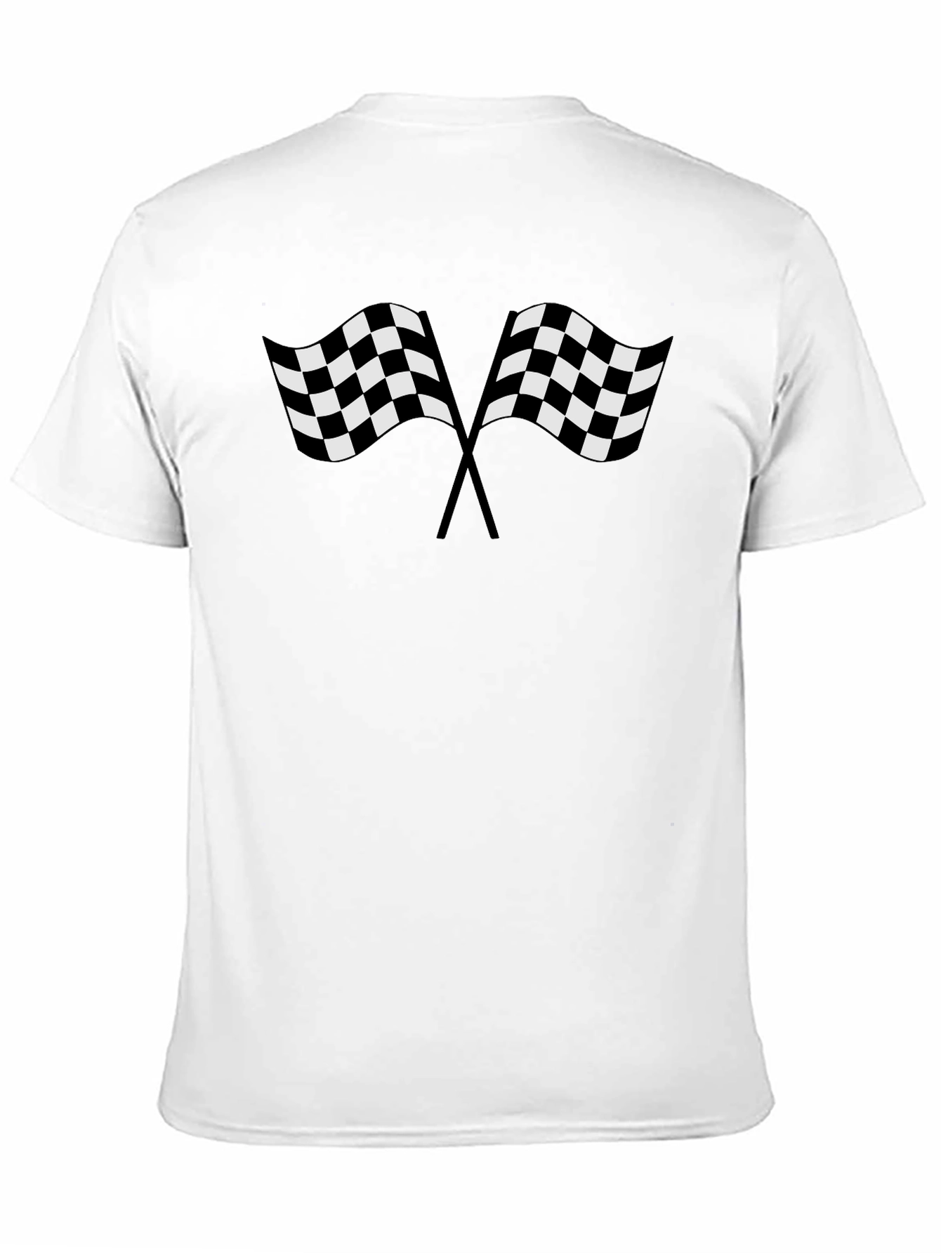 Racing Flags Graphic Tee - Black Cotton T-Shirt